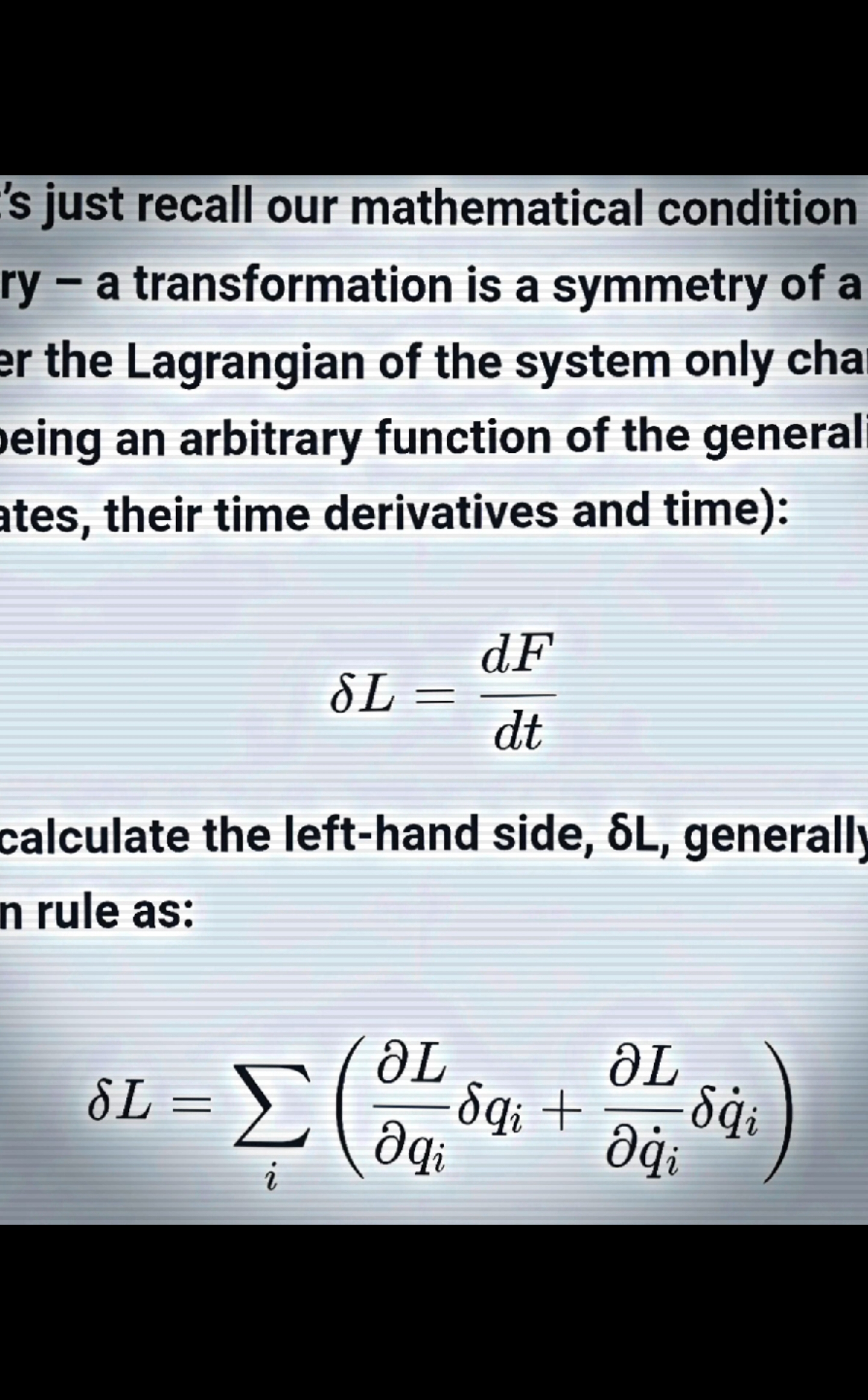 Teorema Noether adalah salah satu Teorema yang paling penting dalam fisika teoritis. Teorema Noether ditemukan oleh Emmy Noether seorang matematikawan Jerman pada tahun 1915. Singkatnya, Teorema Noether menjelaskan bahwa setiap simetri kontinu dari aksi suatu sistem fisika berhubungan dengan suatu hukum kekekalan. Seperti: 1. Simetri Translasi Waktu: Berhubungan dengan kekekalan energi.  2. Simetri Translasi Ruang: Berhubungan dengan kekekalan momentum.  3. Simetri Rotasi: Berhubungan dengan kekekalan momentum sudut.  Aksi (Action) yang dimaksud dalam Teorema Noether adalah integral dari Lagrangian suatu sistem fisika sepanjang lintasan waktu. Ini adalah konsep penting dalam prinsip aksi minimum.  Source: profoundphysics, physicsforums #fyp #foryou #foryoupage #fyppppppppppppppppppppppp #fypage #physics #theory #teorema #teoremanoether #daorf1  Tag Pembuat Preset: @𝙃𝙞𝙧𝙤𝙒𝙖𝙣𝙜𝙮𝙮`ft 𝙂𝙂  Tag: @cultivate to god @Demon God @Muhammad Manz Abdullah @𝙑𝙁 @Dzulkarnain @✨☀️Lucifer Morningstar⭐✨ 