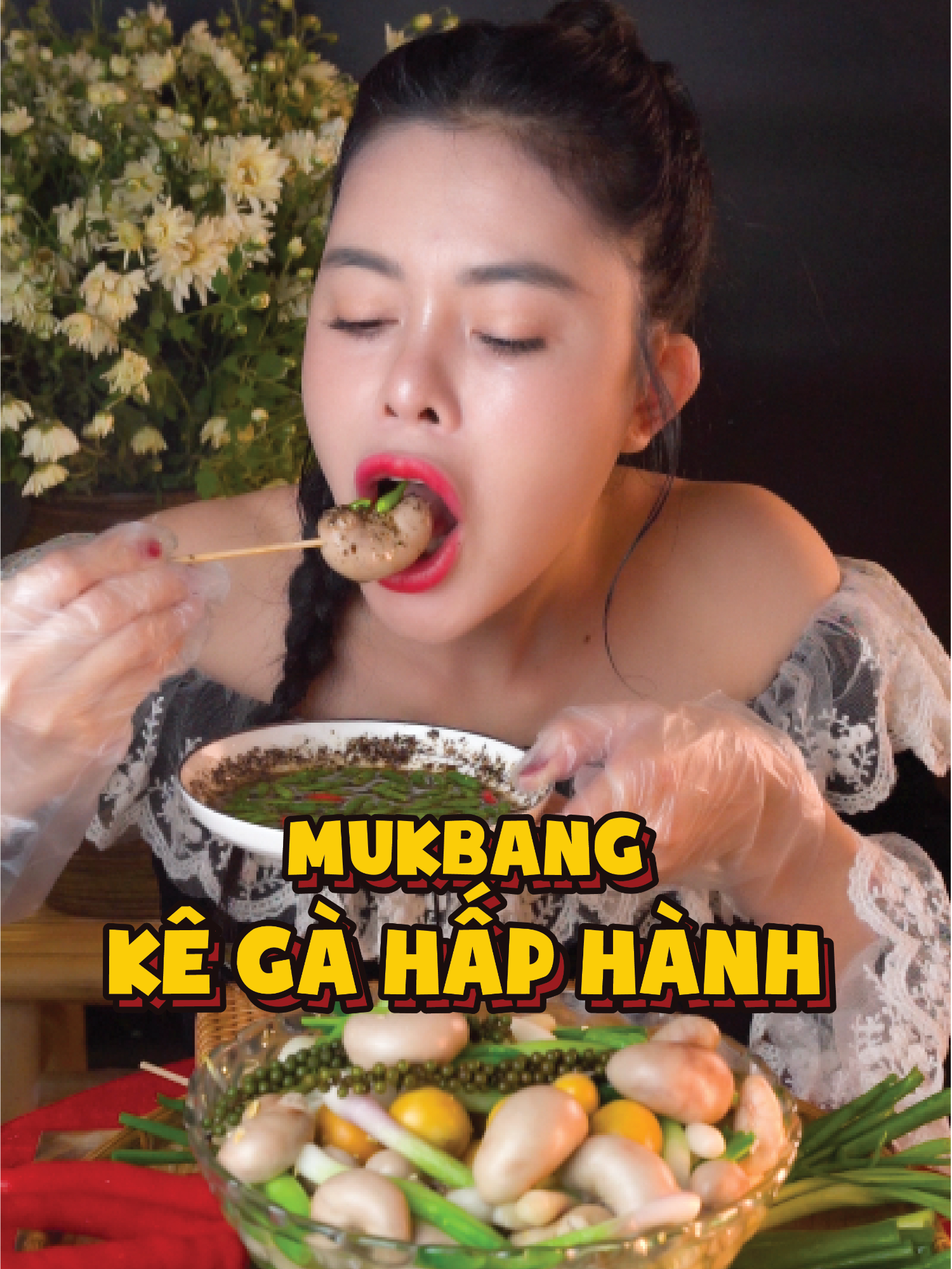 Mukbang Kê Gà Hấp Hành #mukbang #vivithichan #ancungtiktok