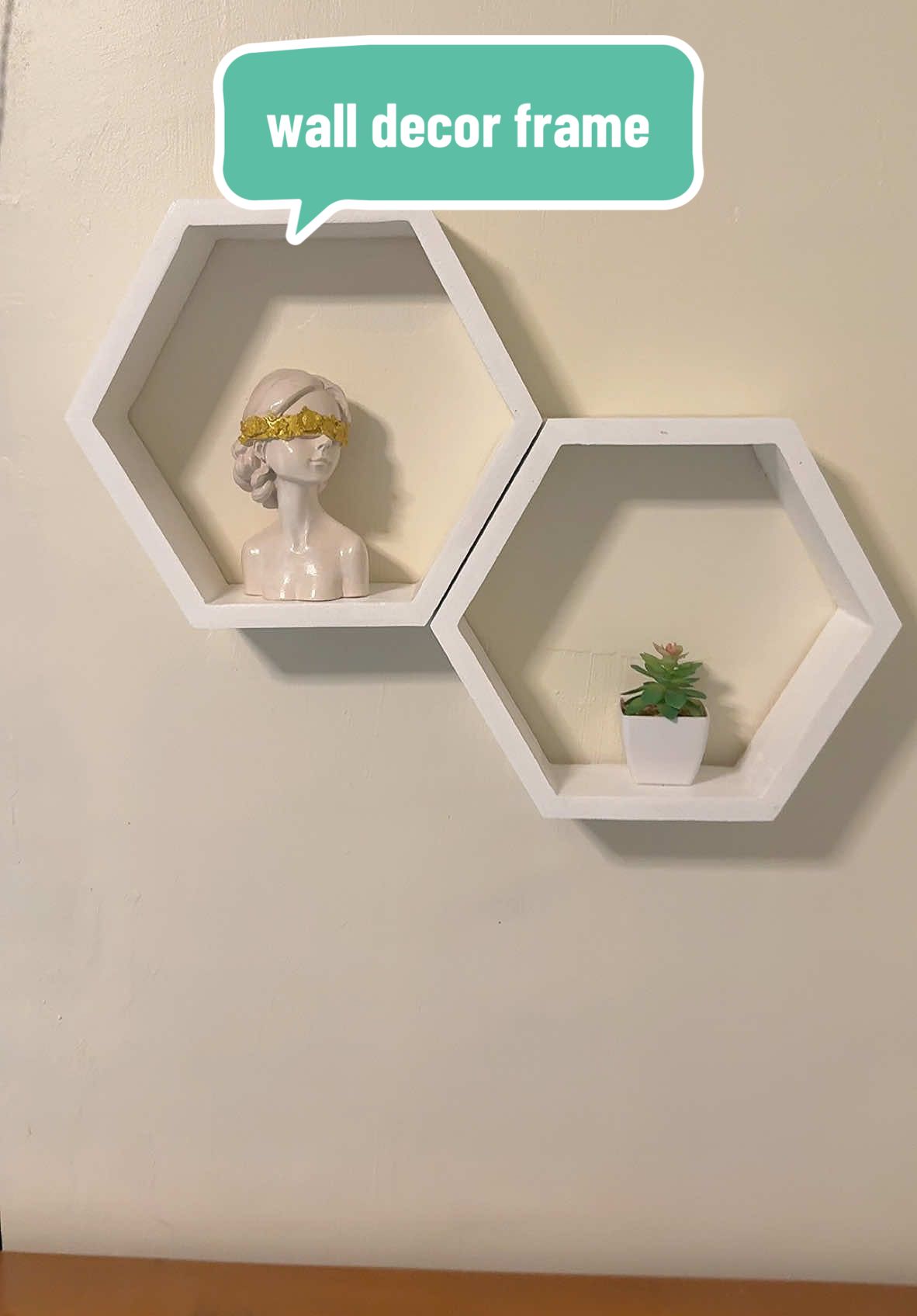 No more boring walls! no drill,just peel and stick #hexagonwalldecor #woodenwalldesign #walldecor #honeycombhexagon #walldecorframe 