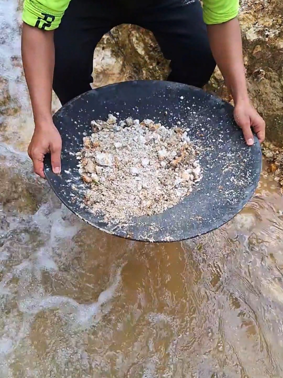 Wow..‼️😱😱 Take the gold material next to the waterfall. The results are truly extraordinary. #armangoldhunting #goldprospecting #golddiscovery #goldpanning #goldhunting #armangoldhunting #goldprospecting #golddiscovery #goldpanning #goldhunting #lookingforgold #goldrush #goldnugget #goldhunter 