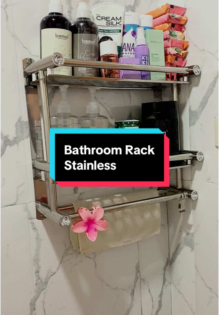 Bathroom Organizer super spacious! #bathroomrack #stainlesssteel #rackstainlesssteel 