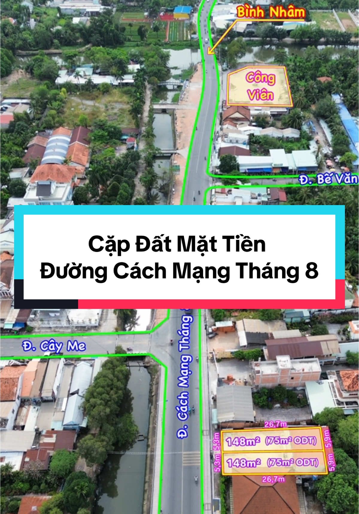 Cặp đất mặt tiền đường CMT8 - Bình Nhâm, vị trí kinh doanh tốt. #CMT8 #SôngBìnhNhâm #Review #bdsbìnhdương 