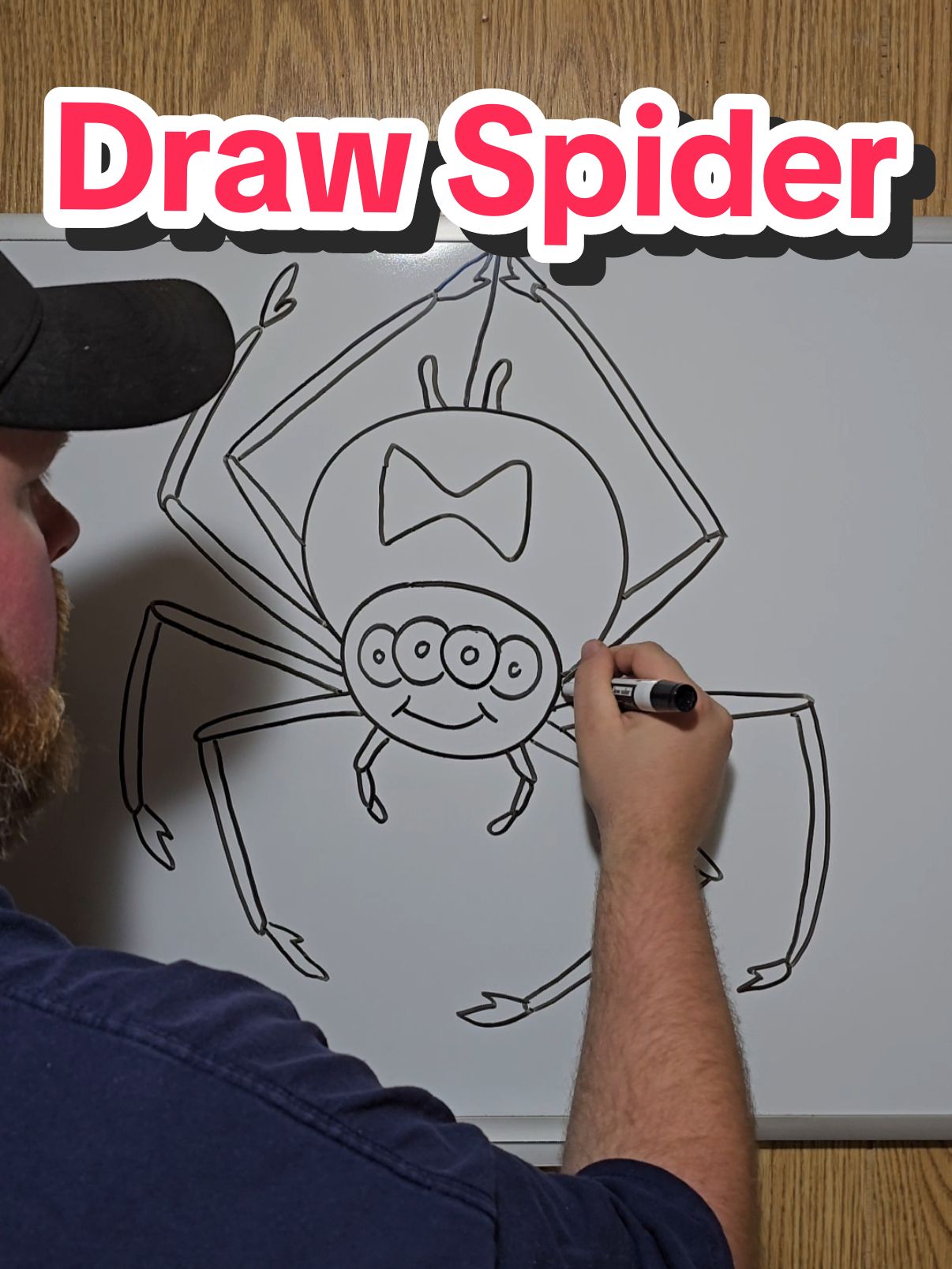 how to draw a spider