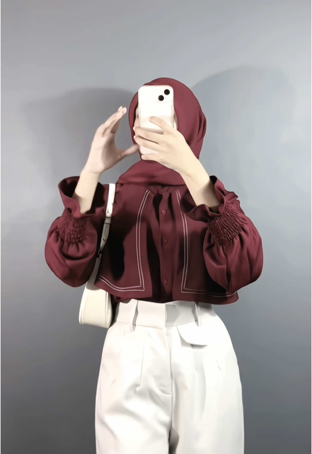 Membalas @heyy_its.ntarn cantik bgttt🥰❤️#burgundy #outfitideas #ootdhijab #fyp #fyppppppppppppppppppppppp 