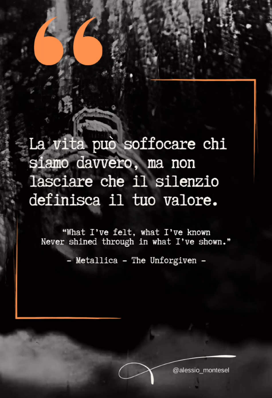 🔥 Sii te stesso, sempre. Non lasciare che il mondo nasconda la tua luce interiore. “Quello che ho provato, quello che ho conosciuto / Non è mai emerso da ciò che ho mostrato.” “What I’ve felt, what I’ve known / Never shined through in what I’ve shown.” #Metallica #TheUnforgiven #MusicaEmozionale #HeavyMetal #ReelIspirazione #JamesHetfield #ThrashMetal #RockMotivation #Autenticità