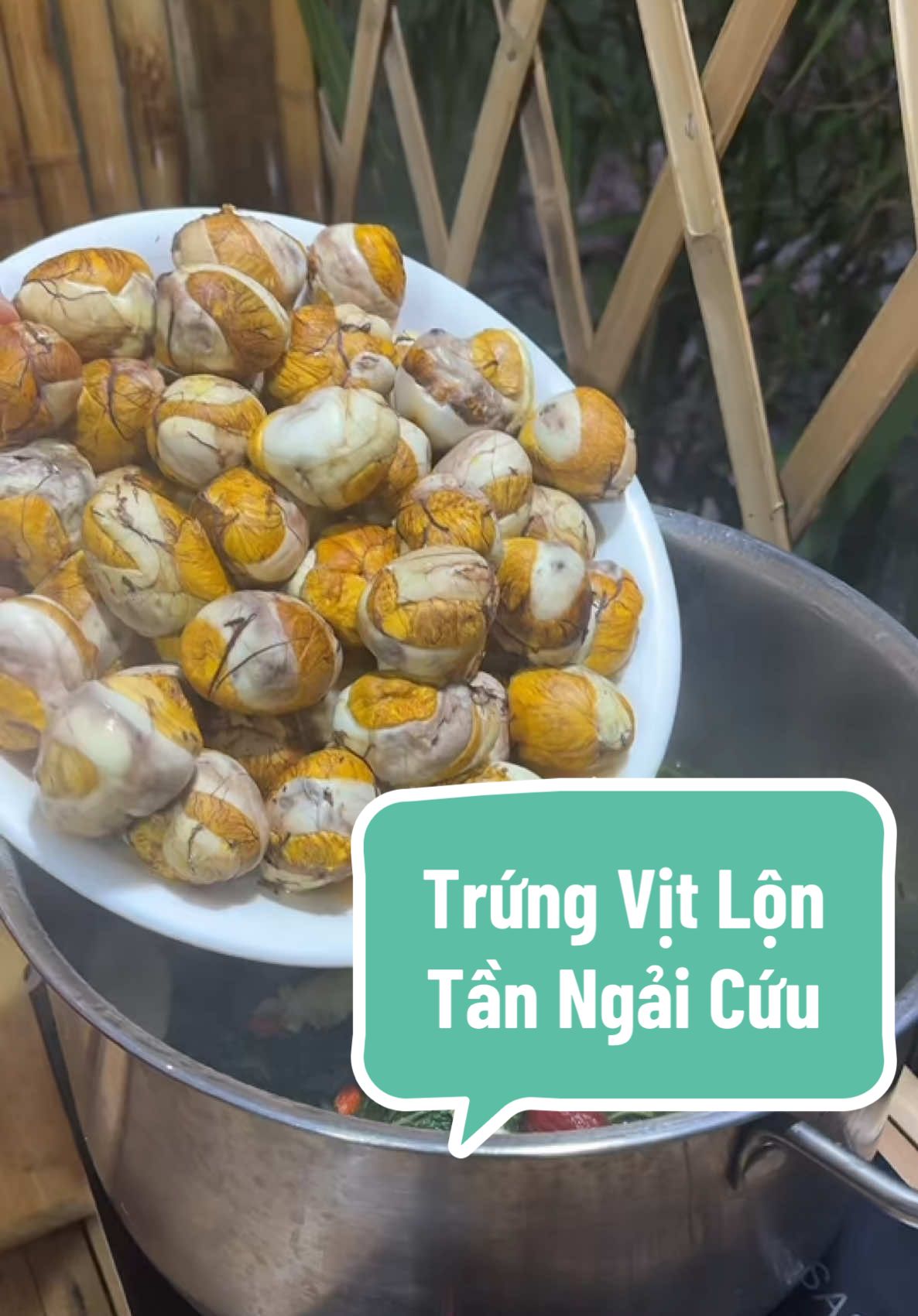 Trứng vịt lộn hầm ngải cứu thuốc bắc rồi. Món ăn có vị béo bùi của trứng vịt lộn, vị đắng nhẹ của ngải cứu và vị ngọt từ gia vị thuốc bắc, hoà quyện với nhau tạo nên một hương vị vô cùng đặc trưng, bổ dưỡng. #trungvitlon #TrứngVịt #goihamga#goisngvịtlộn #TuHauNongSan 