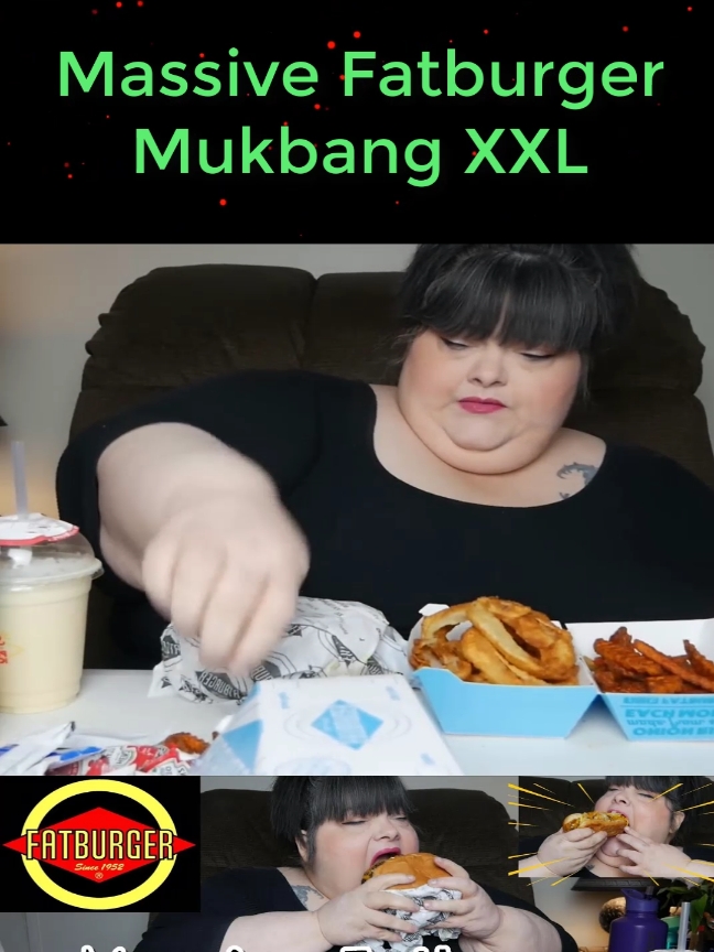 Massive Fatburger Mukbang XXL 1 Pound Burger (Part 1) #HungryFatchick #trending #cooking #Recipe #eating #mukbang #asmrsounds #mukprank #fyp #foryou #seafood 