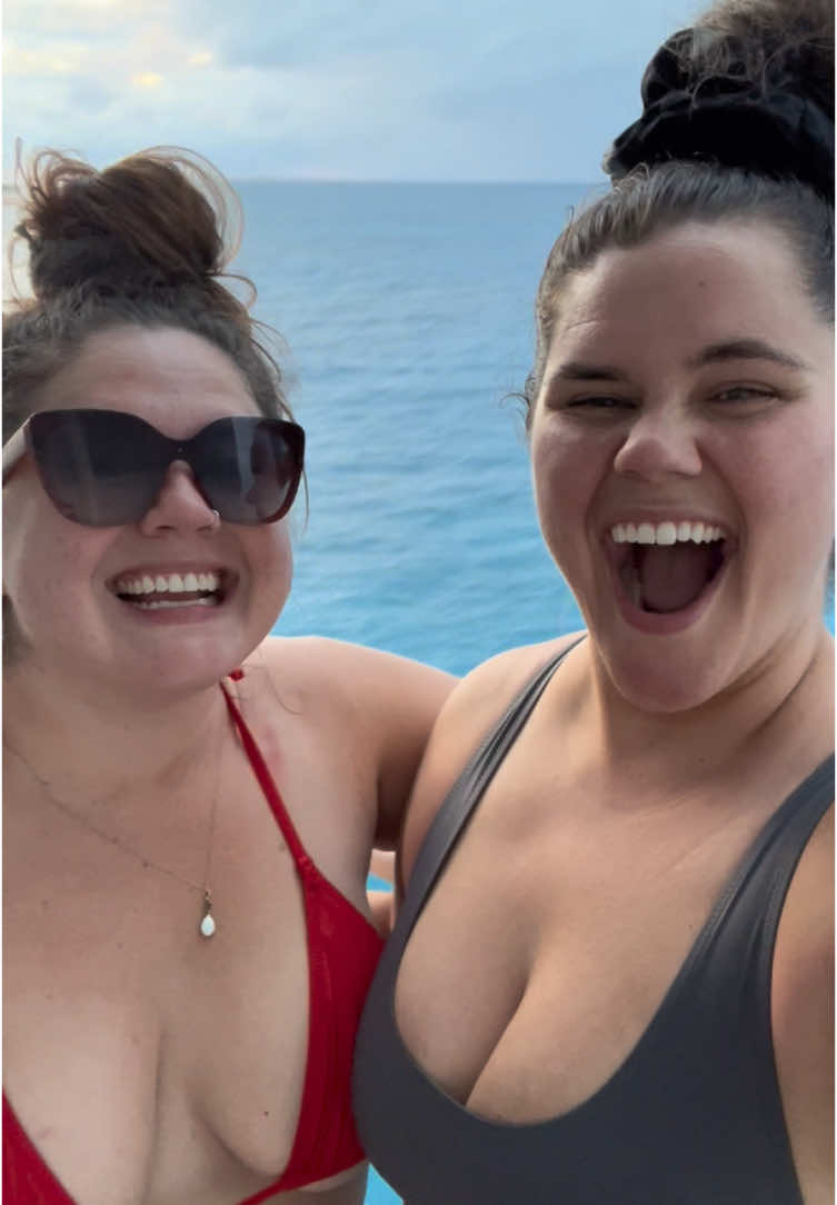 living our best lives! @FitHunnie #vacation #swimsuits #sisters #balcony 