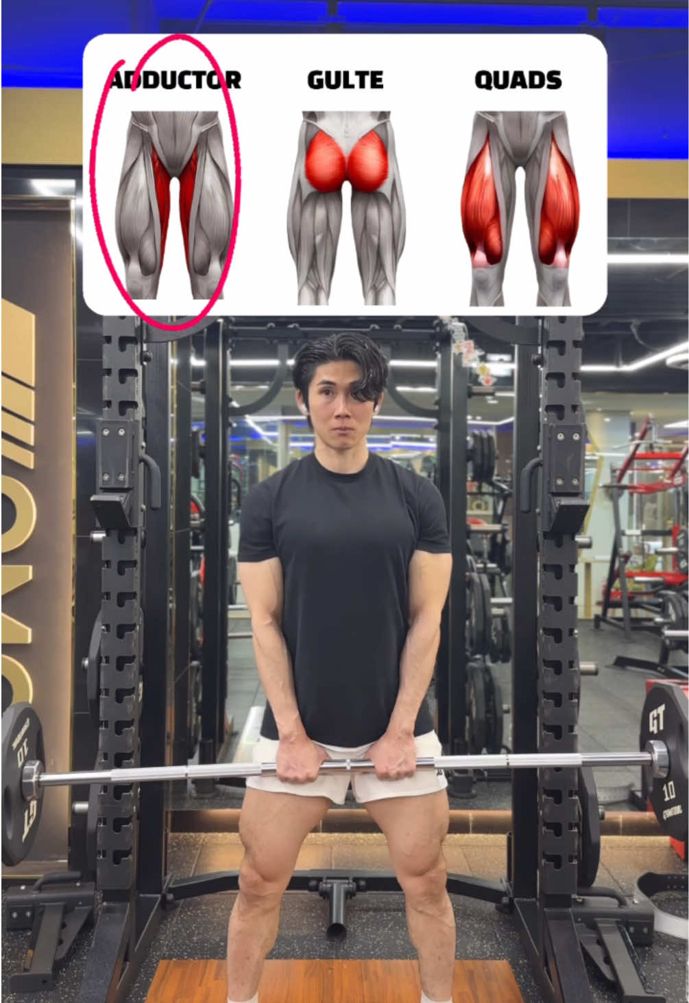 🔽하체운동 그립의차이 4가지🔽 ⠀ 1. 스모 스쿼트(ADDUCTOR) - 다리를 어깨 너비보다 넓게 벌리고, 발끝은 약간 바깥쪽을 향하게 합니다. 주요 쓰이는 근육은 내전근(ADDUCTOR)이 사용 됩니다. ⠀ 2. 굿모닝(GLUTE) - 바벨을 승모근에 얹고 허리를 곧게 펴고 엉덩이를 뒤로 밀면서 상체를 앞으로 숙이는 동작이며, 주요 쓰이는 근육은 둔근과 햄스트링이 사용 됩니다. ⠀ 3. 스탠다드 스쿼트(QUADS) - 다리를 어깨 너비 정도로 벌리고, 발끝은 약간 바깥쪽을 향합니다. 주요 쓰이는 근육은 대퇴사두근(QUADS)이 사용 됩니다. ⠀ #하체운동 #하체 #legday #legworkout #legs