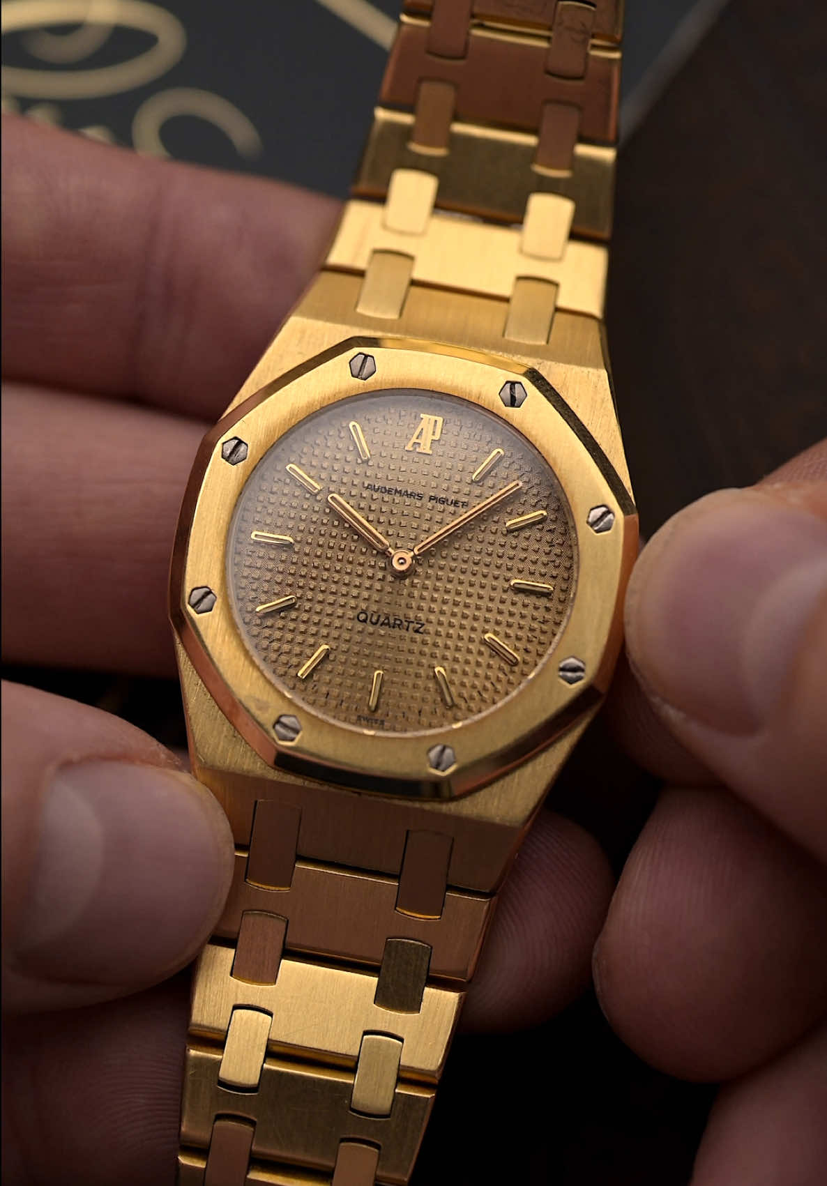 Audemars Piguet Royal Oak in 30mm 18k yellow gold from 1980. #audemarspiguet #80s #watches #vintagewatch