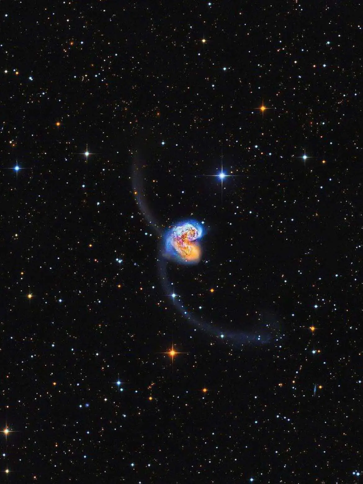 NGC 4038 And NGC 4039 #space #universe #astronomy #heart #fyp #galaxy #beautyful 