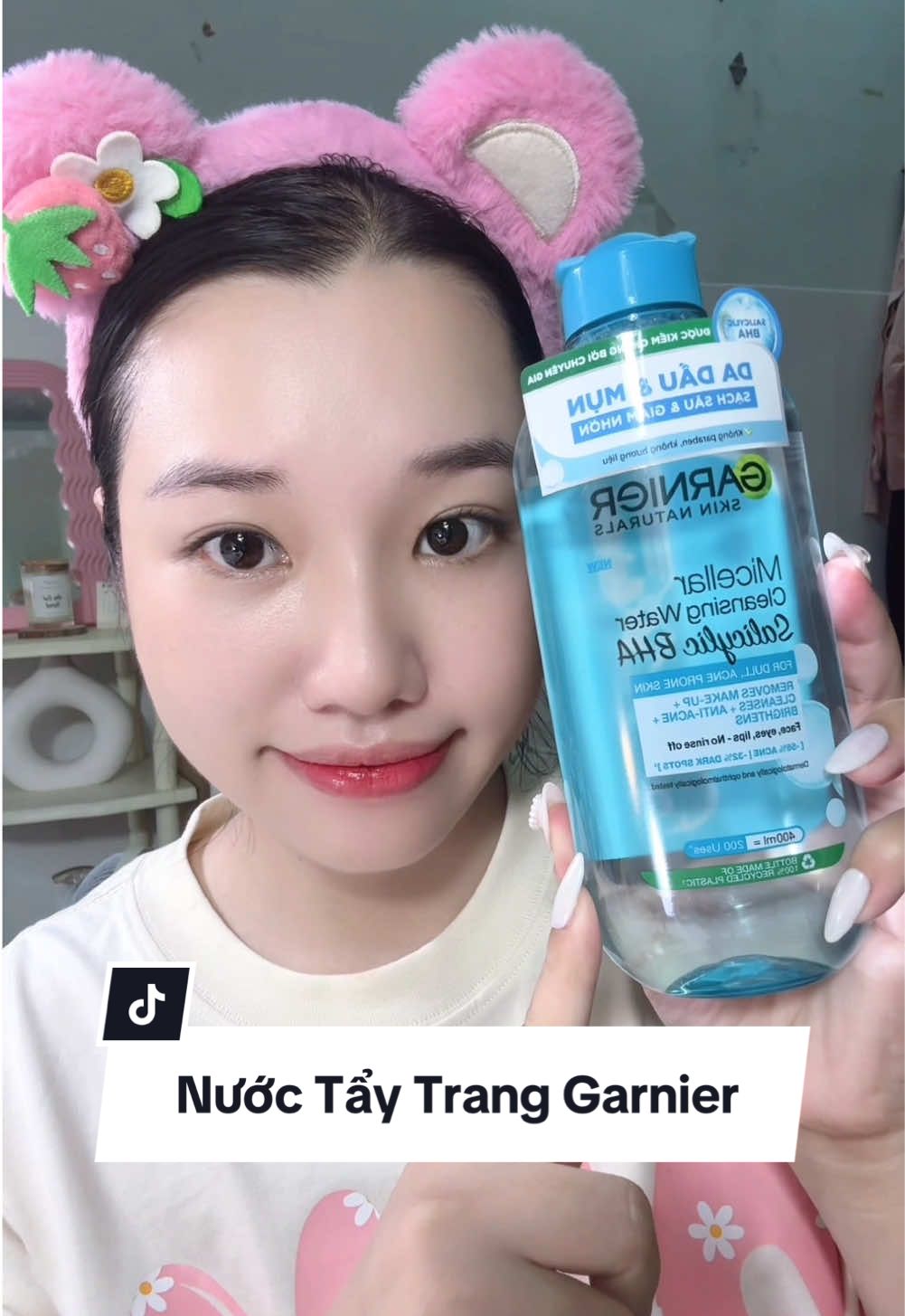 1 e nước tẩy trang bha cho da dầu mụn đỉnh chóp của garnier #garnier #nuoctaytrang #nuoctaytranggarnier #taytrangquocdan #skincare #skincareroutine #reviewcamoi  #goclamdep #xuhuong #fyp #viral 