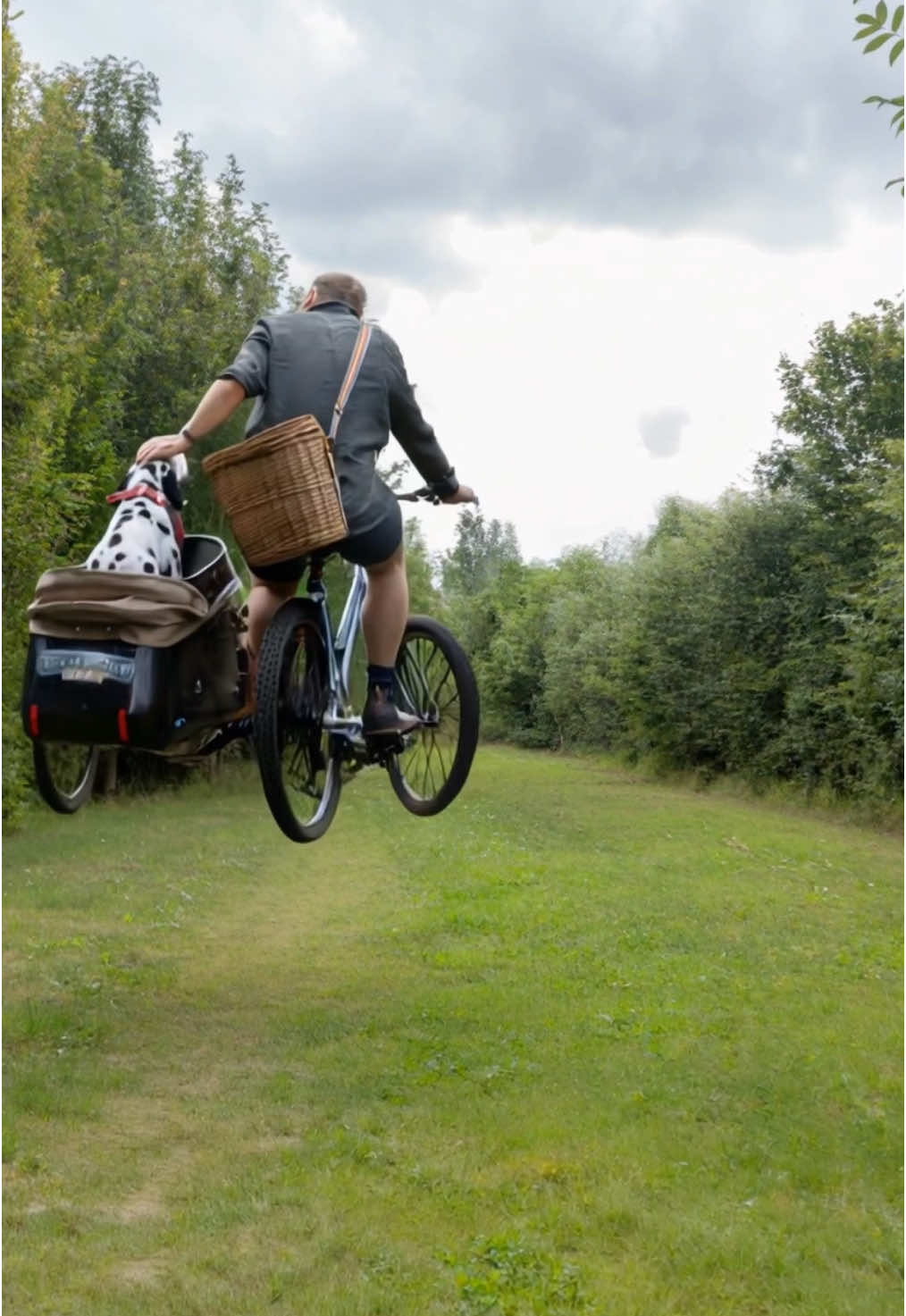 Defying gravity together  #wicked #wickedthemusical #vintagebike #defyinggravity #together #fyp #dalmatian #dogsoftiktok 