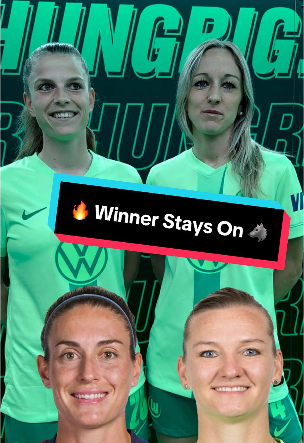 Winner Stays On: Wolfsburg edition 🐺 #UWCL #ChampionsLeague #WinnerStaysOn #Wolfsburg #VFLWolfsburg #KathrinHendrich #TabeaSellner