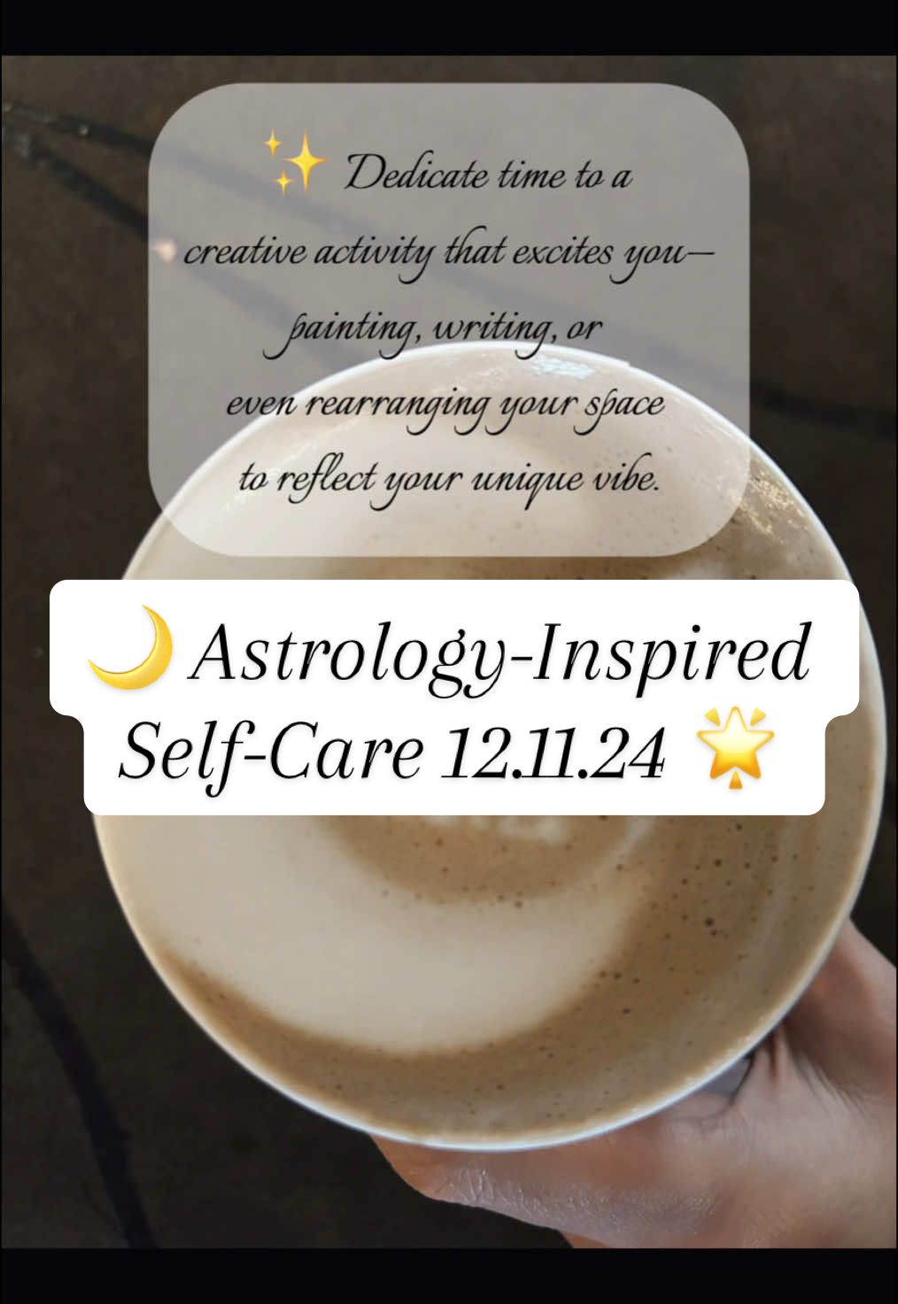 🌙 Astrology-Inspired Self-Care 🌟 With the Moon in Aquarius, focus on nurturing your individuality. Today is perfect for trying something unconventional or exploring a new hobby. ✨ Tip: Dedicate time to a creative activity that excites you—painting, writing, or even rearranging your space to reflect your unique vibe. Let your originality shine! #SelfCare #MoonMagic #AstrologyToday #CosmicGuidance #LunarVibes #DailyAstrology #AstroTips #WellnessGoals #MindfulLiving #SpiritualGrowth #EnergyShift #SelfLove #ZodiacVibes #HolisticHealing #DailyWellness #AstrologyLife #InnerPeace #PositiveEnergy #MysticVibes #AstroInsights #CosmicEnergy #DivineAlignment #ManifestingMagic #SoulCare #AquariusMoon #CelestialVibes #AstrologyWisdom #LunarSelfCare #CreatorSearchInsights