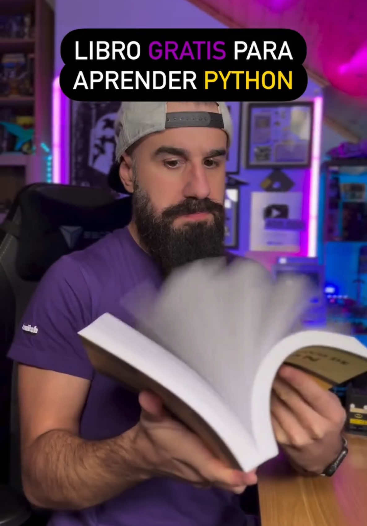 Libro gratis para aprender Python desde cero 🐍 15 lecciones paso a paso: 🕺🏻 01. Introducción 🏄🏻‍♀️ 02. Estructuras de control 📦 03. Tipos y estructuras 🕹 04. Funciones ➗ 05. Operadores 🏄‍♂️ 06. Programación orientada a objetos 🛠 07. Excepciones 📥 08. Ficheros 📚 10. Modulos y paquetes 🚀 11. Test, Documentación y Consejos 🔬 13. Ejemplos y ejercicios 🚜 14. Usando paquetes externos 🍾 15. Proyecto final 📙 Se llama 