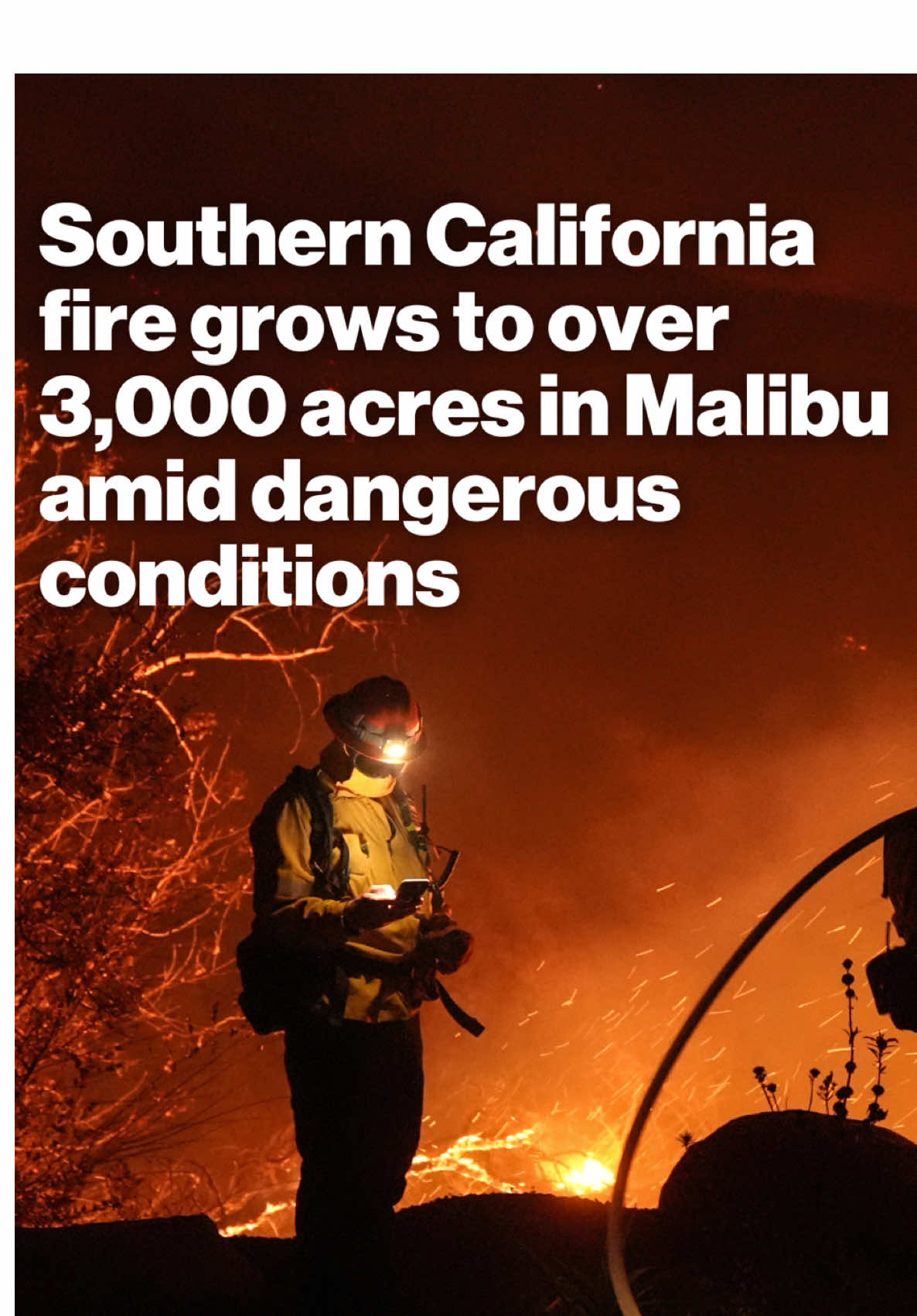 A brush fire that broke out on Monday evening in Malibu Canyon has led to mandatory evacuation orders in parts of Southern California, authorities said. #southerncalifornia #california #malibu #news #weather