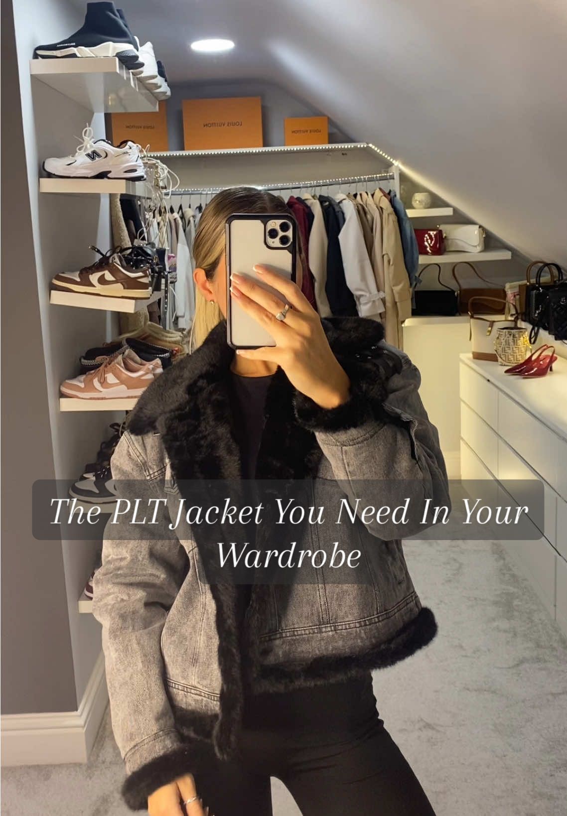 Such a nice jacket 😍 @prettylittlething  #prettylittlething #pltxtiktokshop #plt #jacket #denimjacket #fauxfurjacket 