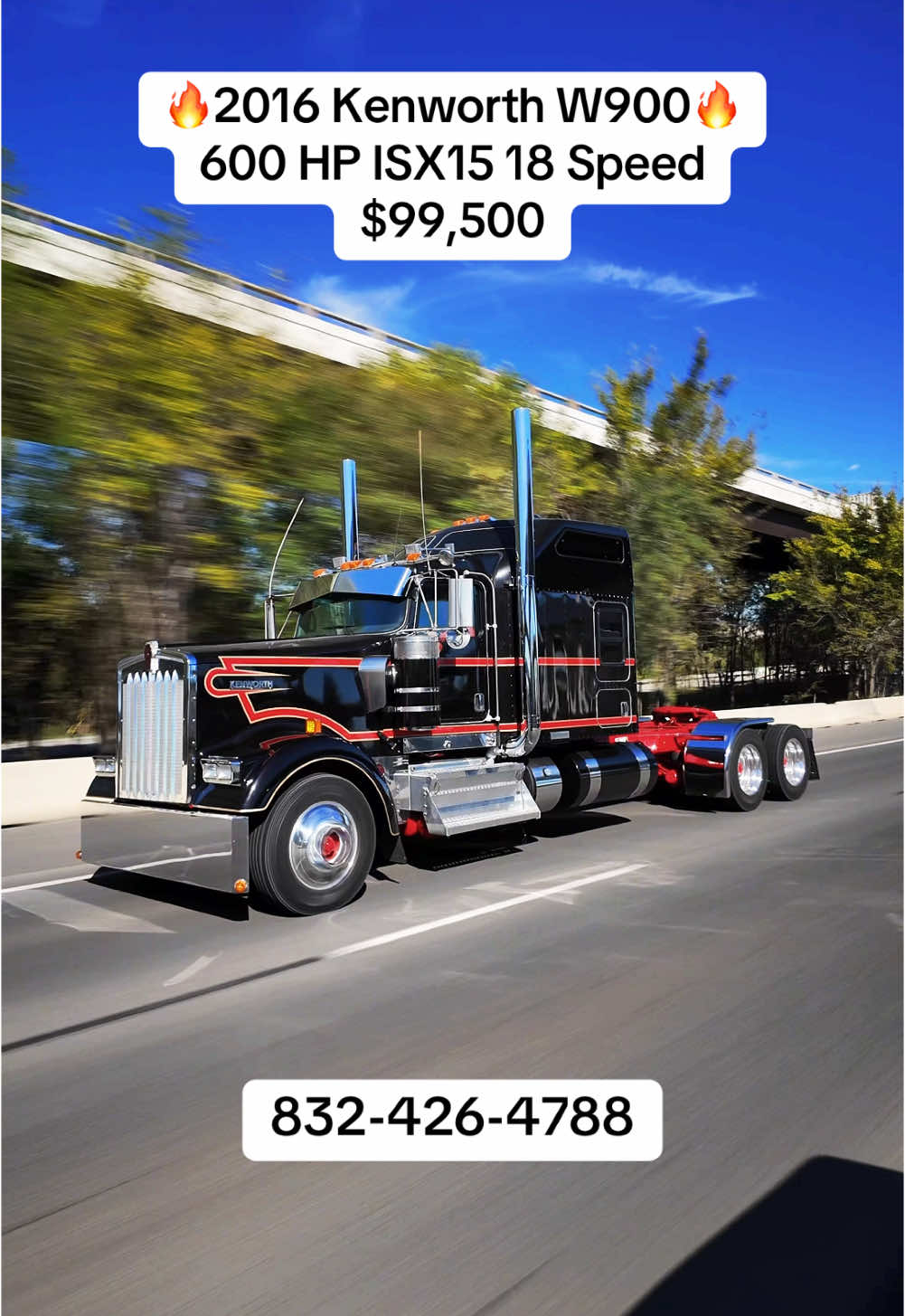 🔥2016 Kenworth W900 ICON🔥 $99,500 150,000 Miles on overhaul (By Kenworth) Factory 600 ISX 15 18 Speed New Clutch Icon Studio Sleeper Southern Truck New Bumper New Visor New Stacks 295” Wheelbase Houston Tx  Call us @ 832-426-4788 We Finance  We take trades #kenworth #kenworthw900 #trucks #houston 