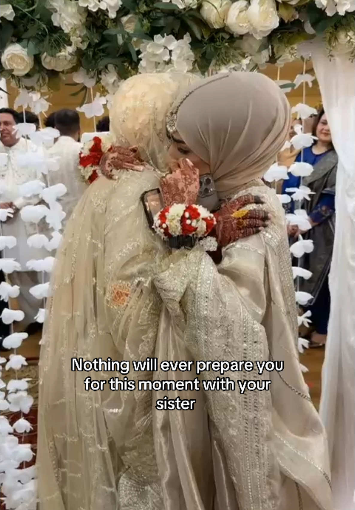 The hardest part 😢💔  #fyp #hijabitiktok #sisters #shaadi #rukhsati #weddingday #nikkah @Misbah🧕🏻 