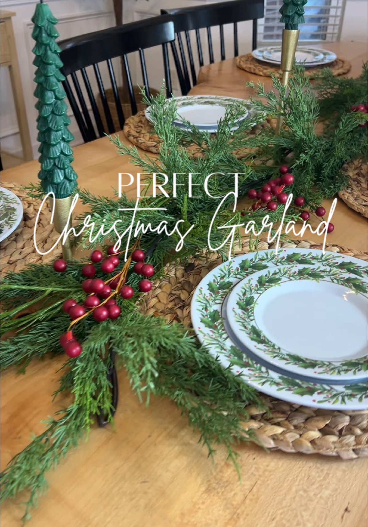 I used this gorgeous Christmas garland for dining table and I’m in love! I added the berries for an extra touch!   #christmas #christmasgarland #christmasgarlandtutorial #garland #christmaspine #holiday #holidaygarland #holidays #christmasdecorations #christmasdecorating #tts #ttshop #TikTokShop #tiktokshopping #falldealsforyou #tiktokshopblackfriday #MomsofTikTok #norfolkgarland #christmasgarlandidea #christmasdecorinspiration