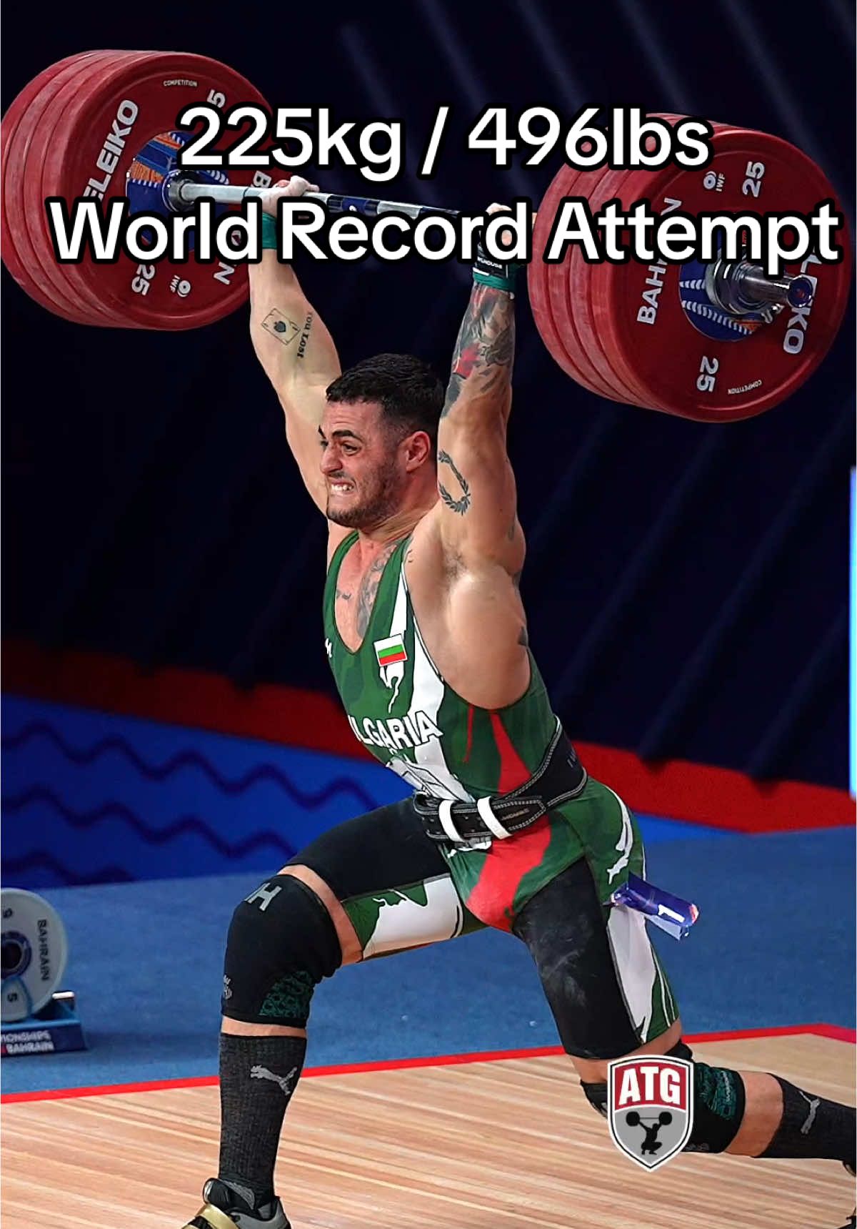 20 y/o Karlos Nasar (89kg Bulgaria 🇧🇬) 225kg / 496lbs World Record Attempt! #weightlifting 