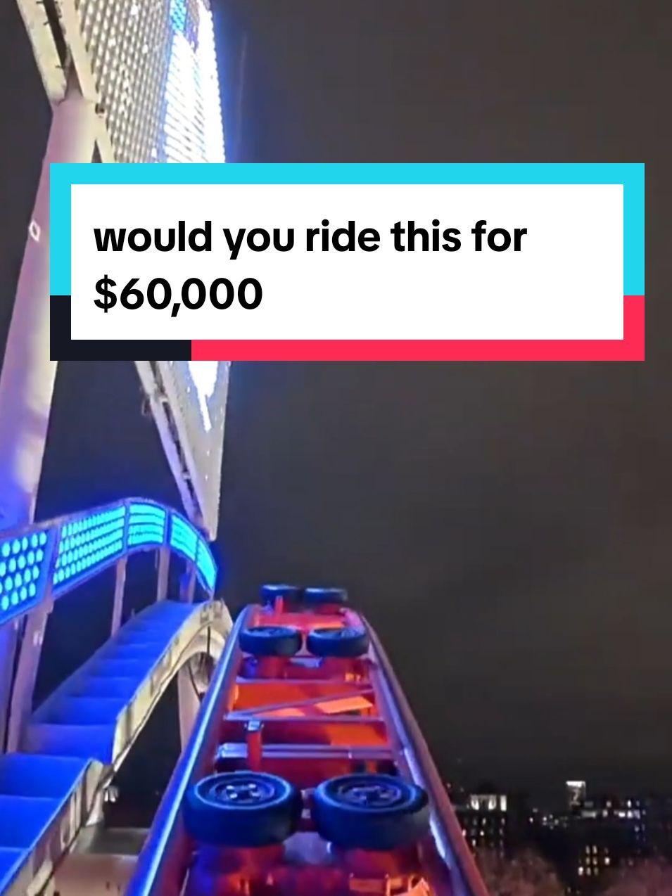 Munich Looping at night front seat on-ride 4K POV. would you ride this for $60,000 #rollercoster #rollercoasters #amusementpark #themepark #rollercoastertiktok #ride #fun #scary #funny #travel #fypage #fyp #vacation #tiktok #fypviral #viralvideo 