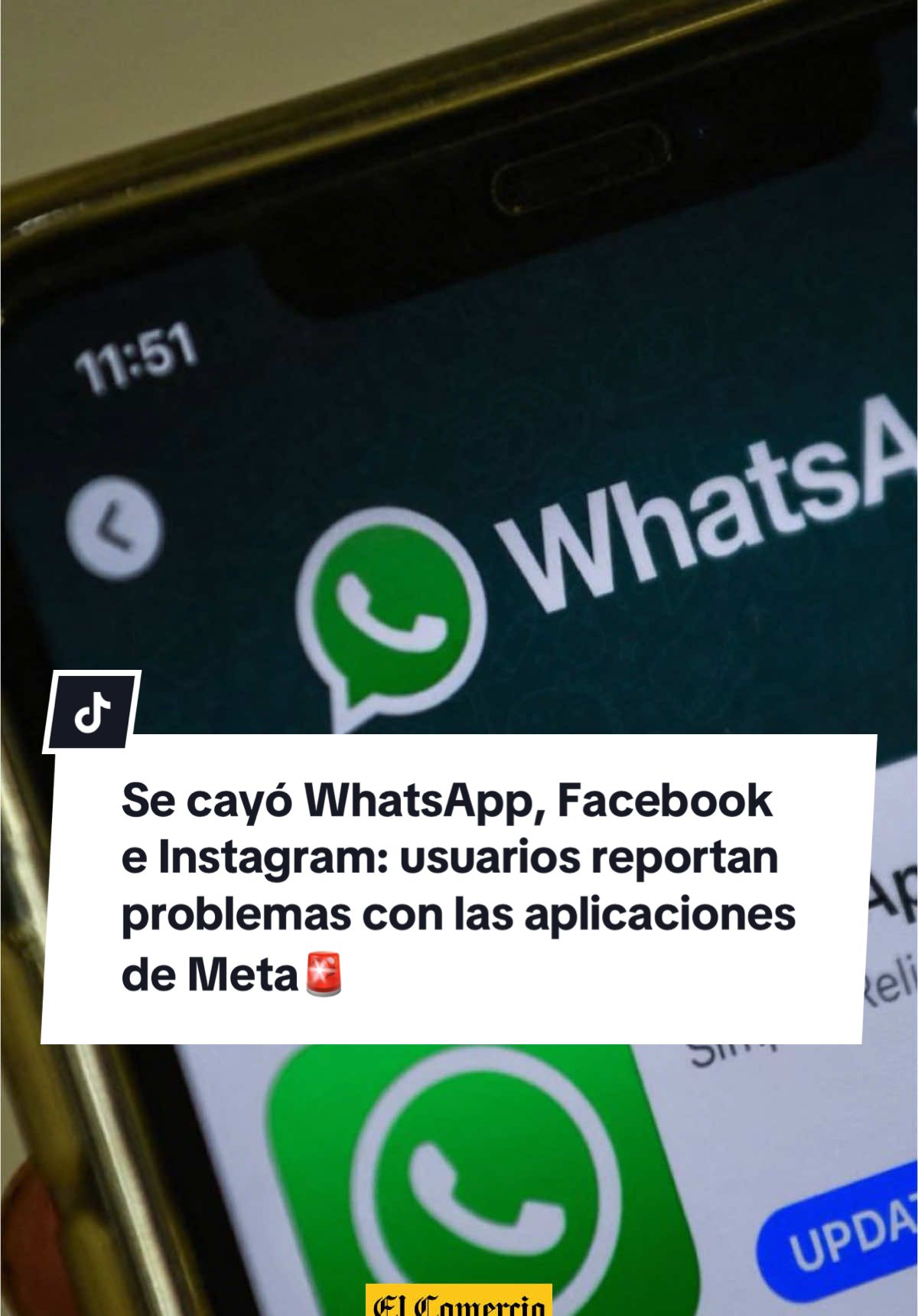 Se cayó WhatsApp, Facebook  e Instagram: usuarios reportan  problemas con las aplicaciones  de Meta || #Whatsapp #whatsappstatus #Facebook #Instagram #Meta #Caida #Wsp #loultimo #TikTokNews #Viral #ElComercioPerú