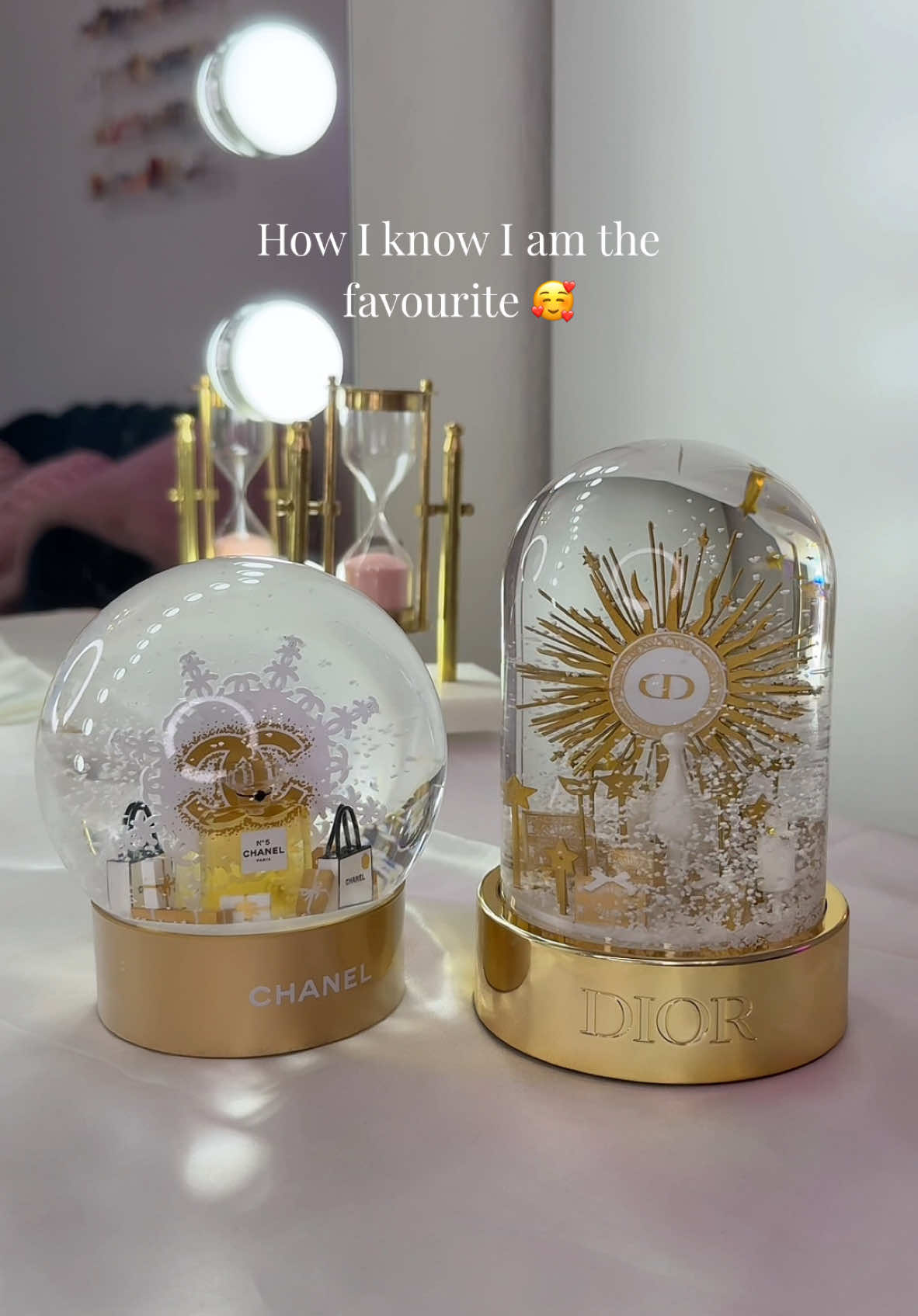 When you get both the Chanel snow globe and Dior snow globe in the same year 🥹 #chanelsnowglobe2024 #diorsnowglobe #chanelbeauty #diorbeauty 