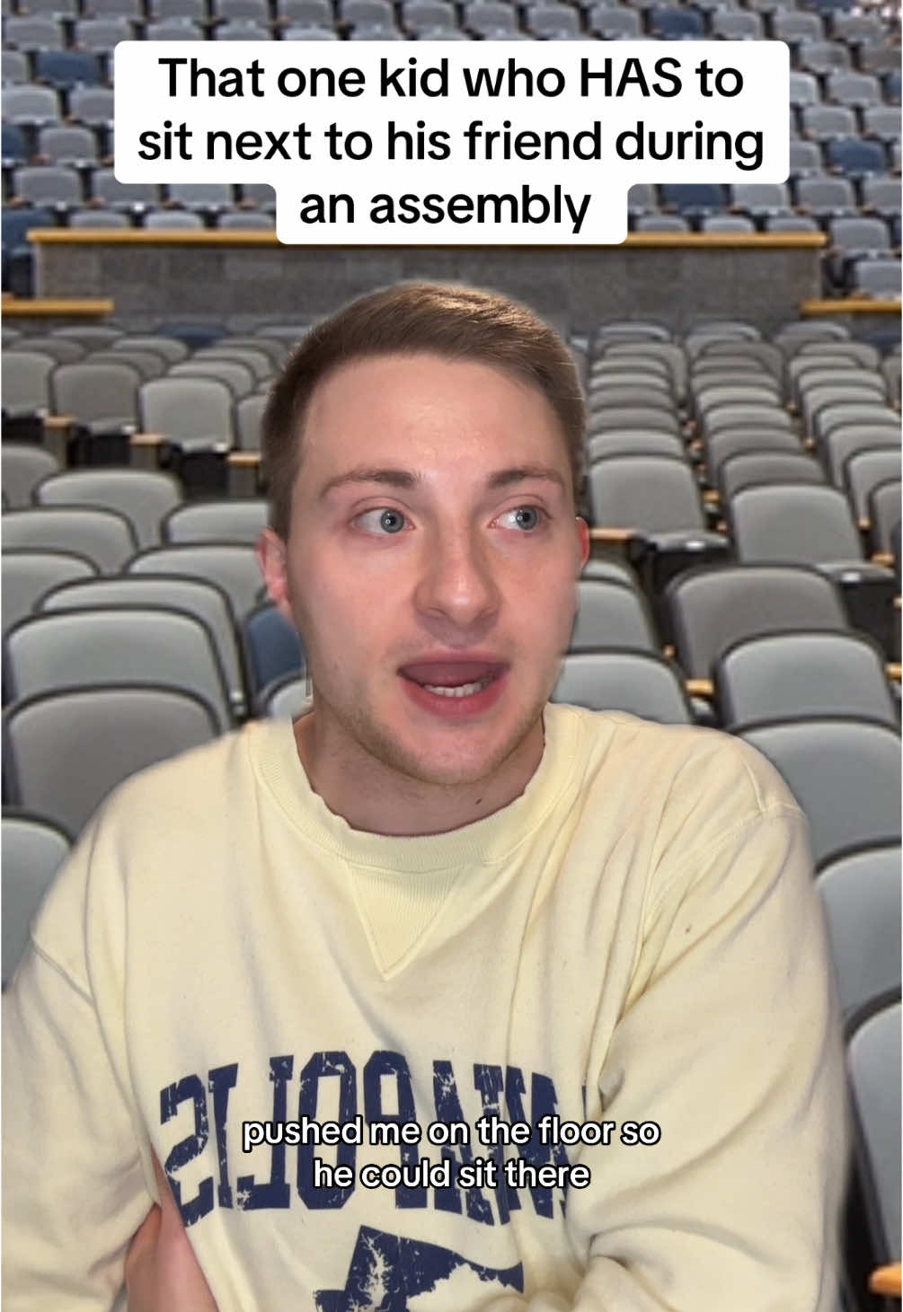 That one kid who HAS to sit next to his friend during an assembly #greenscreen #fypツ #nostalgia #school #pov #middleschool 