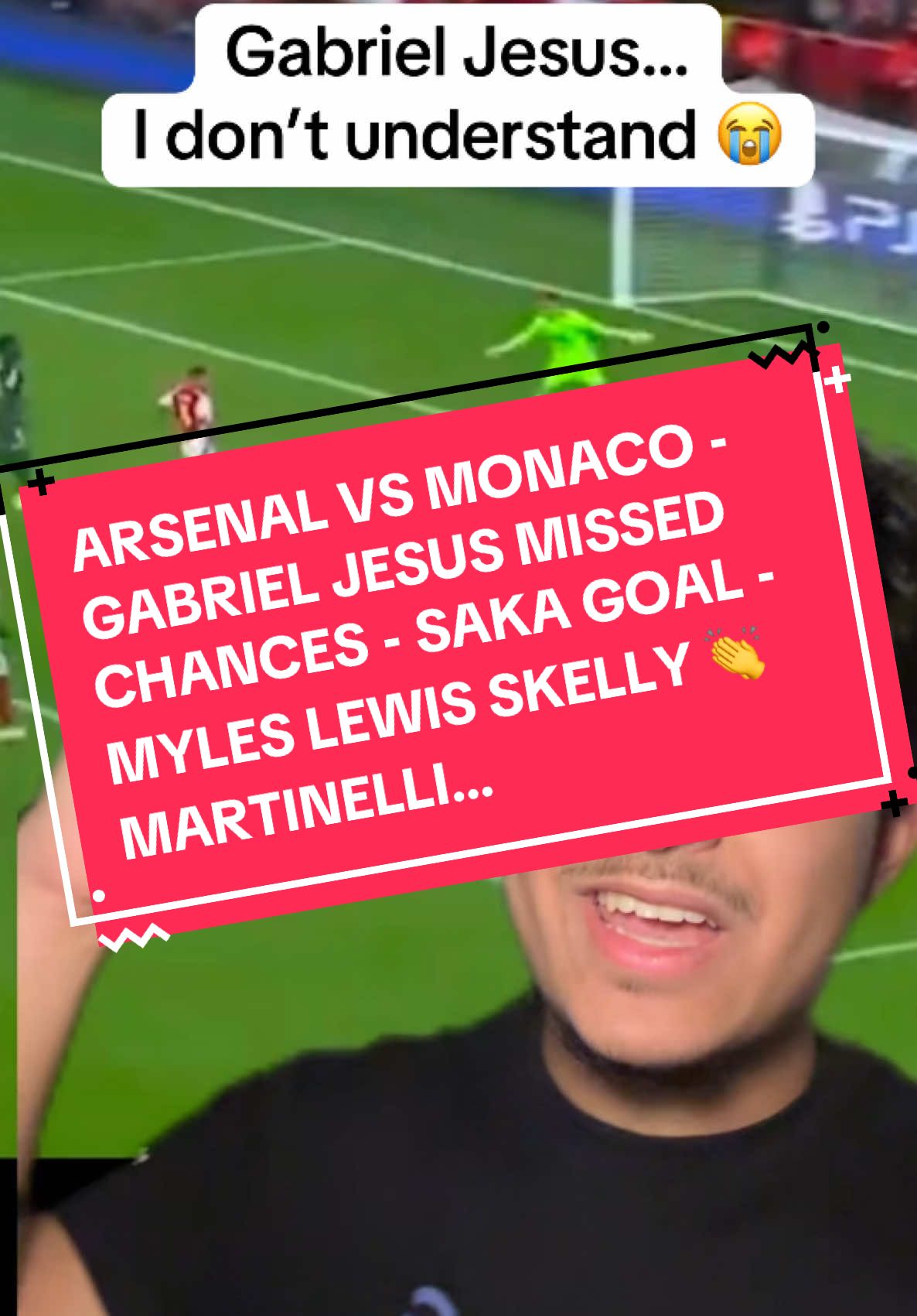 He done well for the Saka goal tho 👏 #gabrieljesus #arsenal #arsenalfc #afc #monaco #footballtiktok #footballvideo #martinelli 