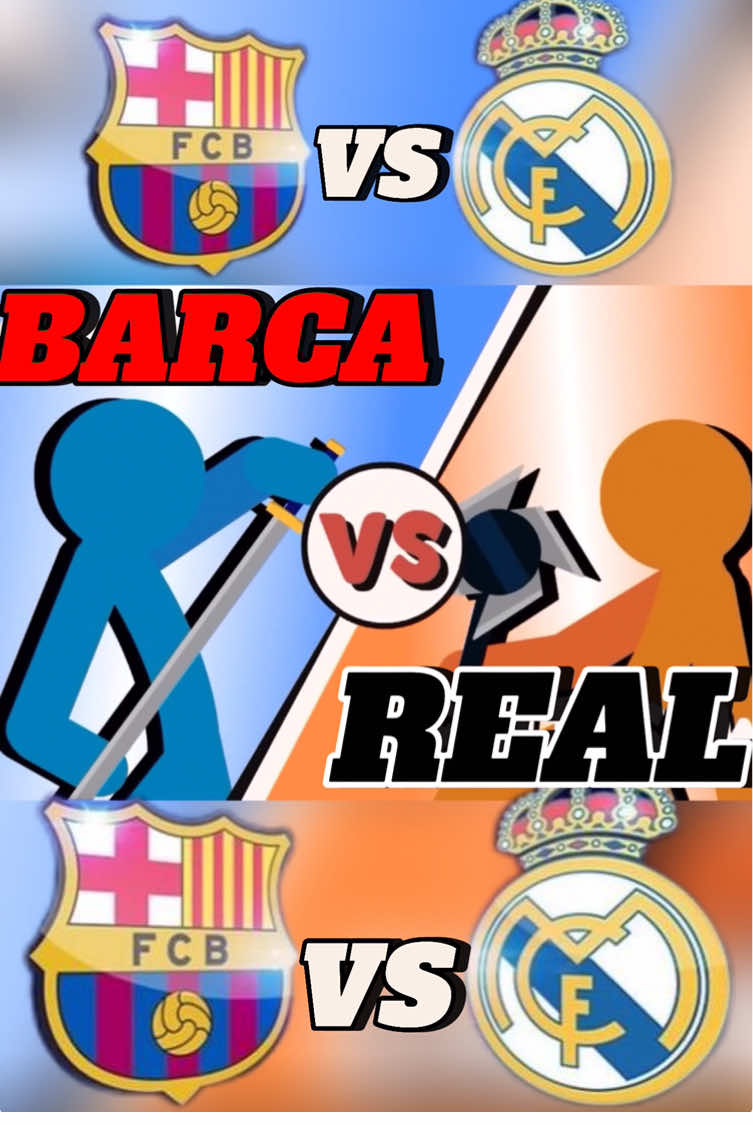 Barca vs real stickman #barcelona #realmadridfc #stickman #CapCut #LIVEReason #LIVEIncentiveProgram #PaidPartnership 