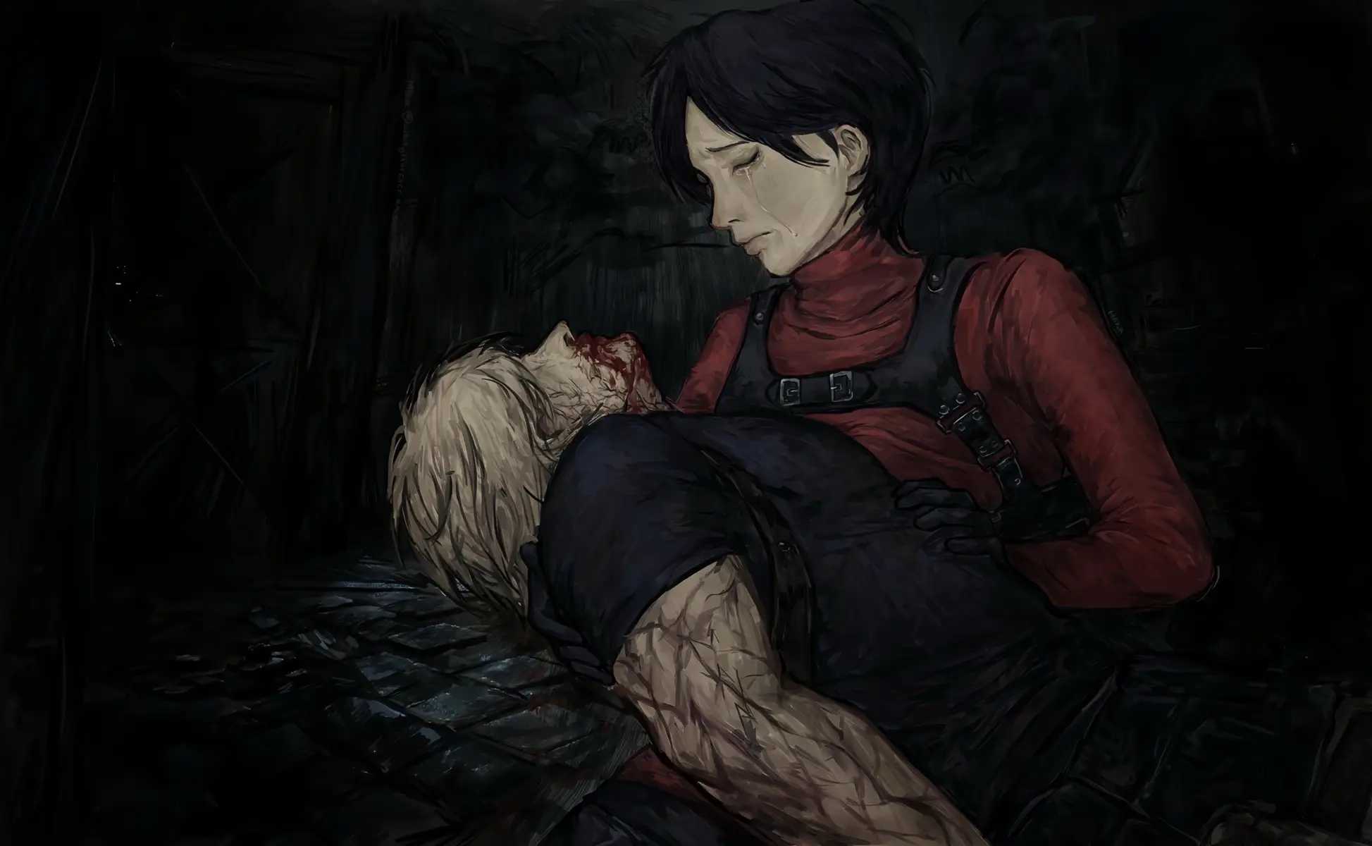 This art broke me.. #aeon #adawong #leonkennedy #residentevil4 