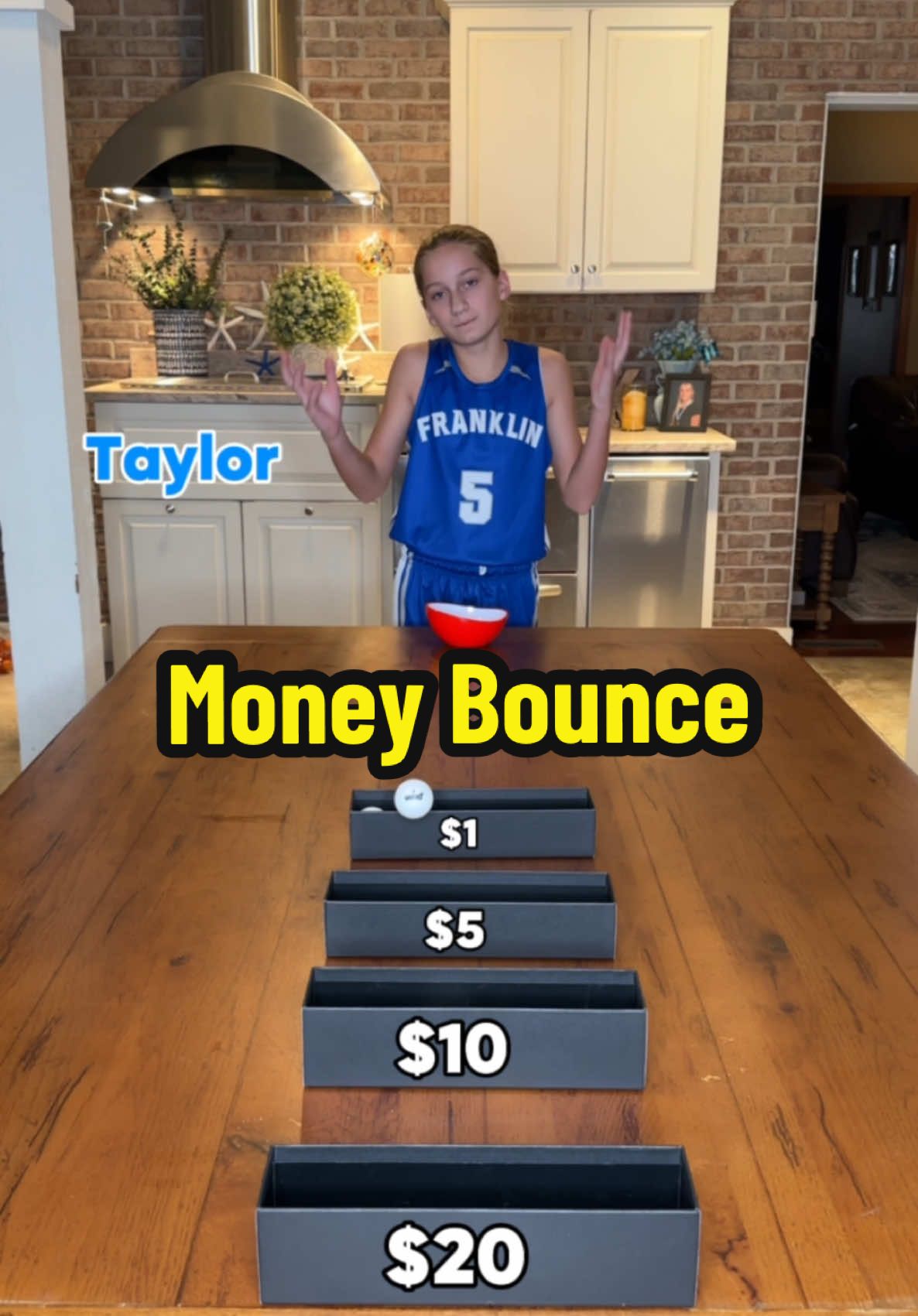 Did she get the luckiest bounce of all time??👀#familygamenight #FamilyFun #holidaygames #partygames #moneygames 