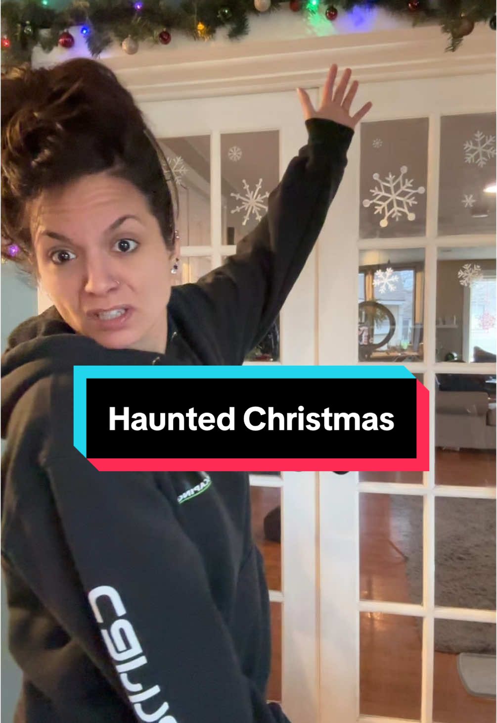 False alarm…the house isnt haunted. Everyone can calm down🤣 #oops #haunted #christmaslights #mybad #falsealarm #life 