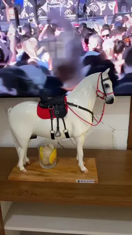 Seguraaaaaaa  !!! Ja viram um cavalo que mija Campari ?! 💥😍 🐎  #lancamento #cavalo #cavalocorote #mangalarga #mangalargamarchador #cavalobranco #sela #espora #diversao #escultura #presente #arte #fyp #fy #viral #sucesso 