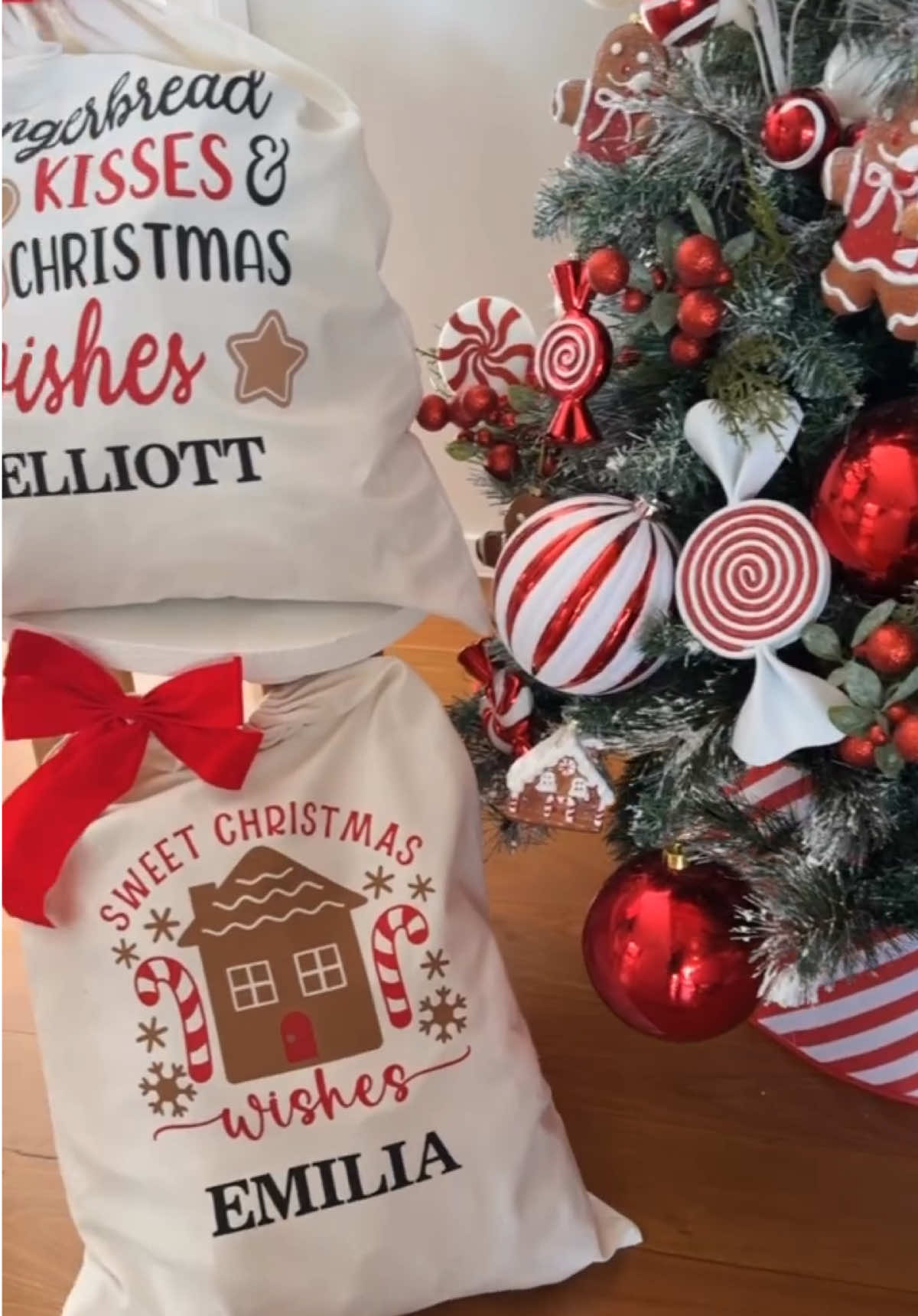 @lookwhat_i_found's project is an absolute GIFT for Christmas inspo! Watch how she used $4 sacks from @kmartaus and personalised each using Cricut Maker 3, Cricut Smart Iron-On material and her Cricut EasyPress 3 to make unique, festive designs! Budget-friendly and perfect to get into the holiday spirit! 🎁🎅 For more iron-on project inspo, click the link in bio! #DIYChristmas #SantaSacks #ChristmasGifts