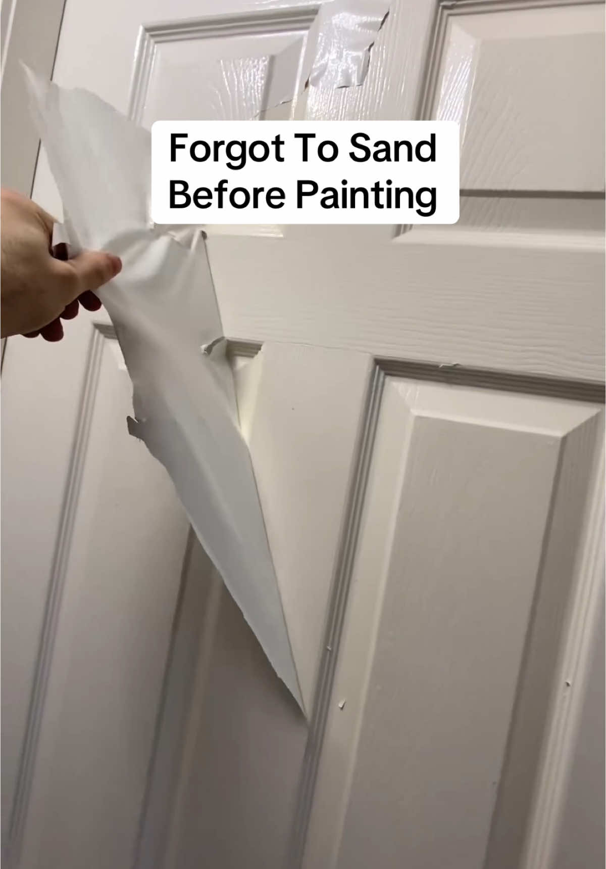 This issue has nothing to do with sanding👇 Latex paint doesn’t bond over oil based paint without priming beforehand. If your current or old paint is oil based, then either you go over it with oil based paint again or you prime with oil based primer, sand and then apply your latex paint. This video is a prime example of using the wrong paint but I give you 2 different methods to figure out the right paint to use. Hope it helps! #painting #housepainting #tipsandtricks #construction #badpaint #DIY #doityourself #fyp #exteriorpainting #sherwinwilliams #rubbingalcohol #oilbasedpaint #latexpaint #paintingtips