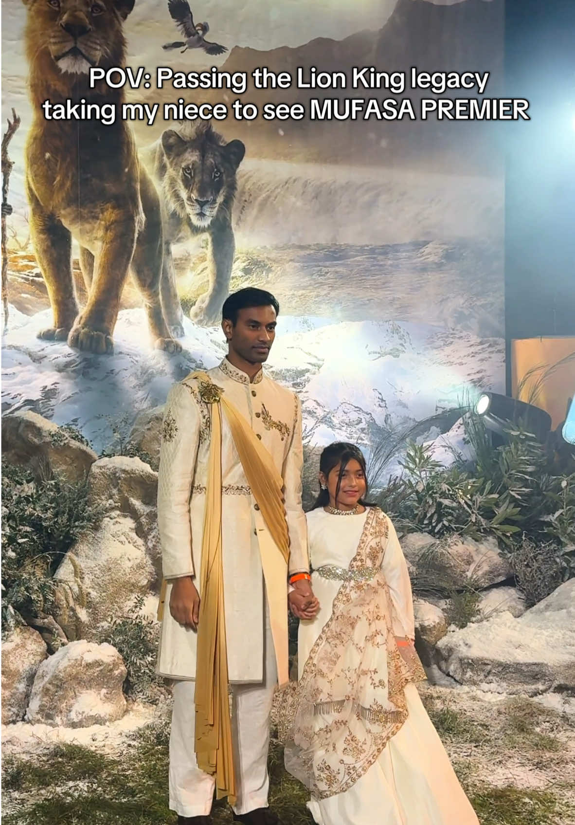 Full circle moment: my childhood fave lives in you—taking my niece to see #MUFASA London Premier thank you @Disney Studios for this special moment 🦁✨  Outfit: @sarankohlilabel  #LionKingLegacy #desi #lionking #fyp #🇧🇩 #bangladeshi #niece  #mufasa🦁 #disneyprincess #disney 