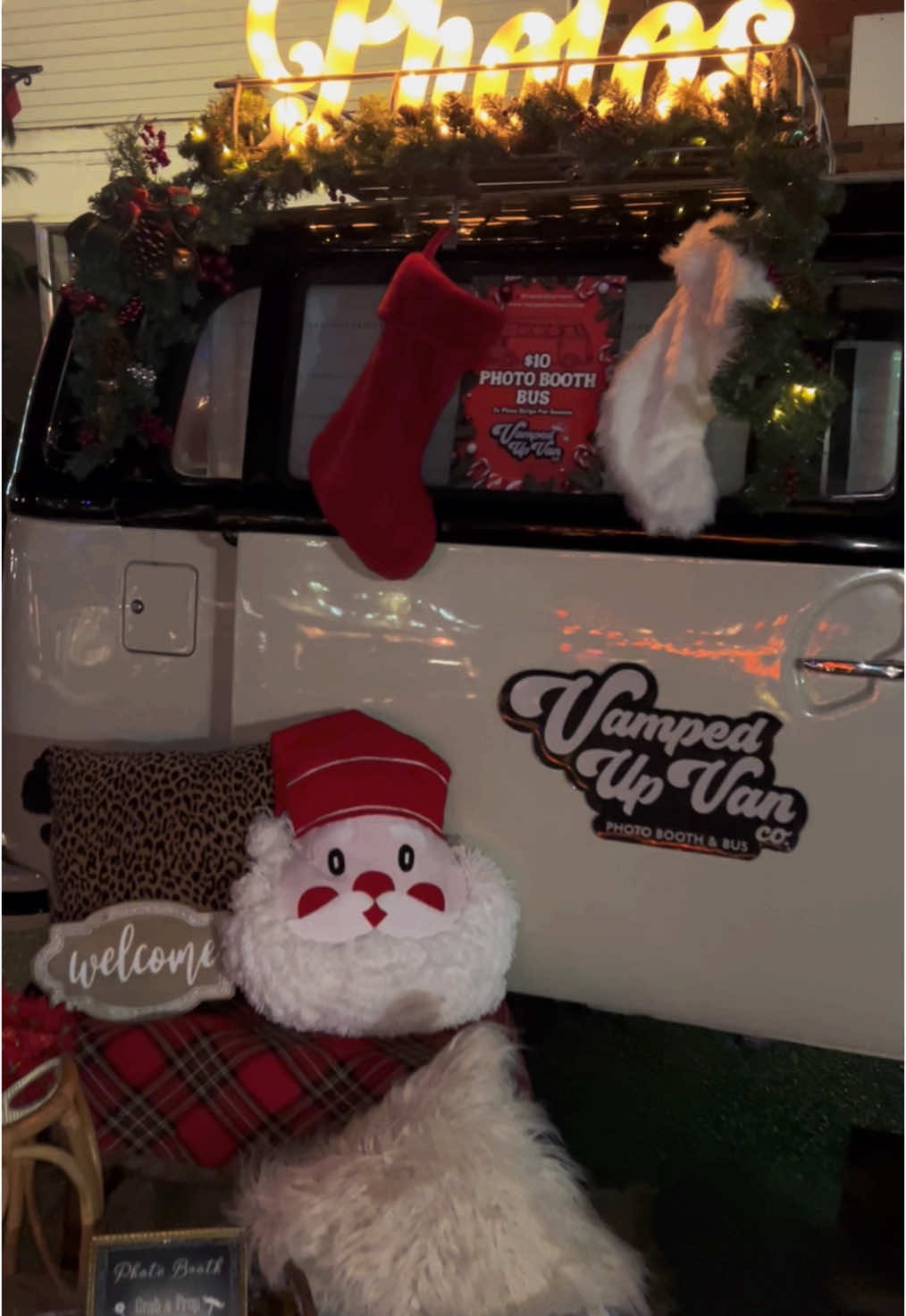 Valerie the Van simply glowssssssss covered in Christmas!!!!! #christmasdecor #christmasvibes #partyrental #VWBUS #1973VW #photobackdrop #PHOTOBUSNY #eventdesign #bohovibes #photobackdrop #event #streetfair #oldfashioned #party 