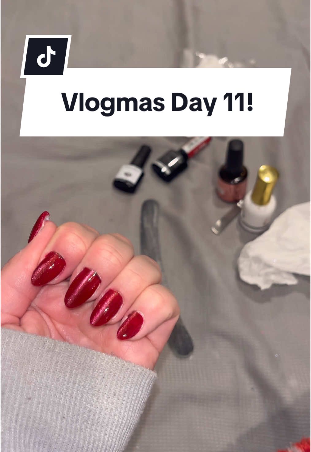 ❄️🎥 Vlogmas Day 11! I need to get back to my nails now byeeeee #Vlogmas #ditl #christmasnails #GymTok #fyp 