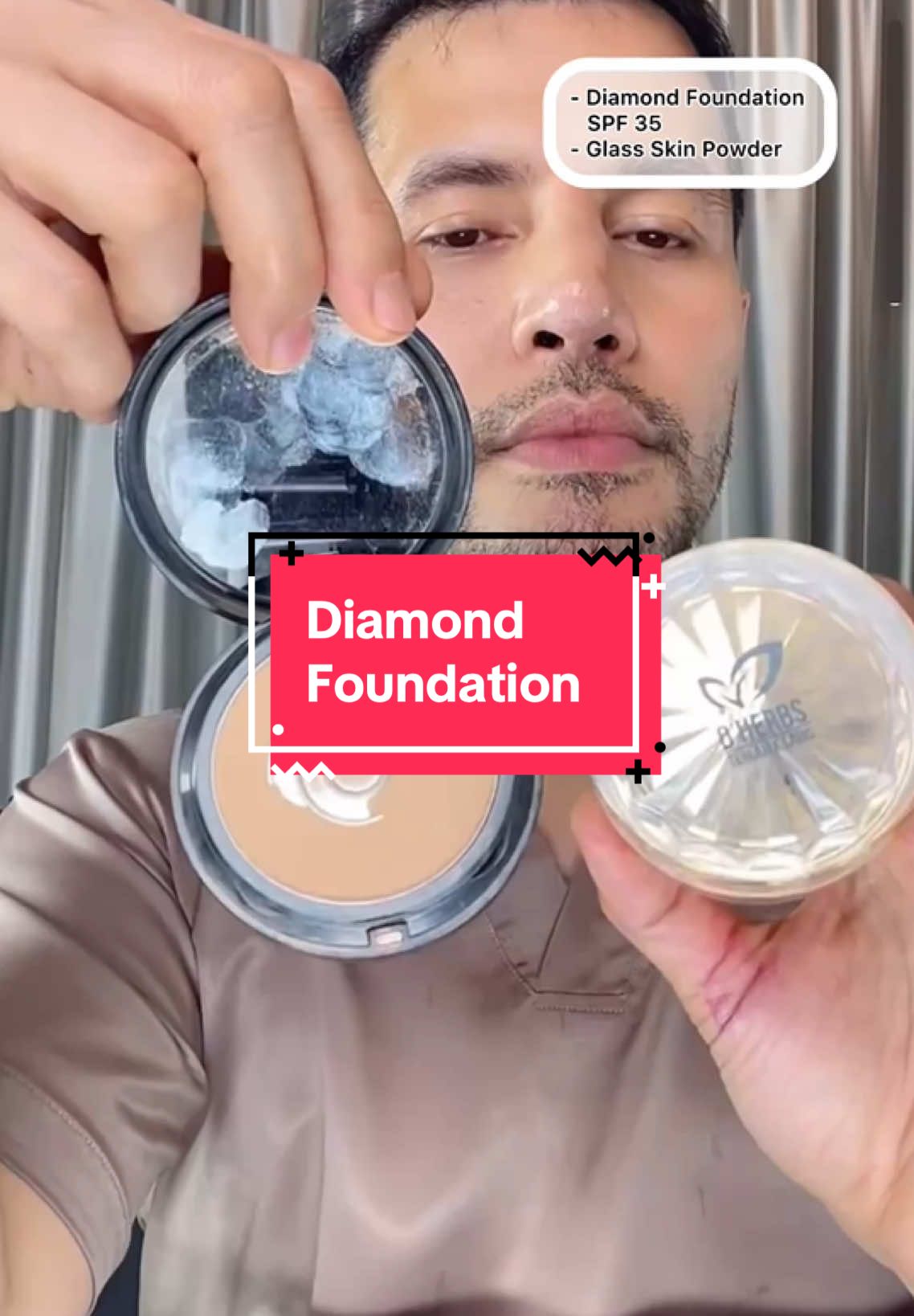 Finishing gabungan Diamond Foundation dan Glass Skin Powder memang lawa!  #fyp #diamondfoundation #nurshahidafans #terlajaklaris #makeup #foundation #datoaliffsyukri #aliffsyukri #dherbs 