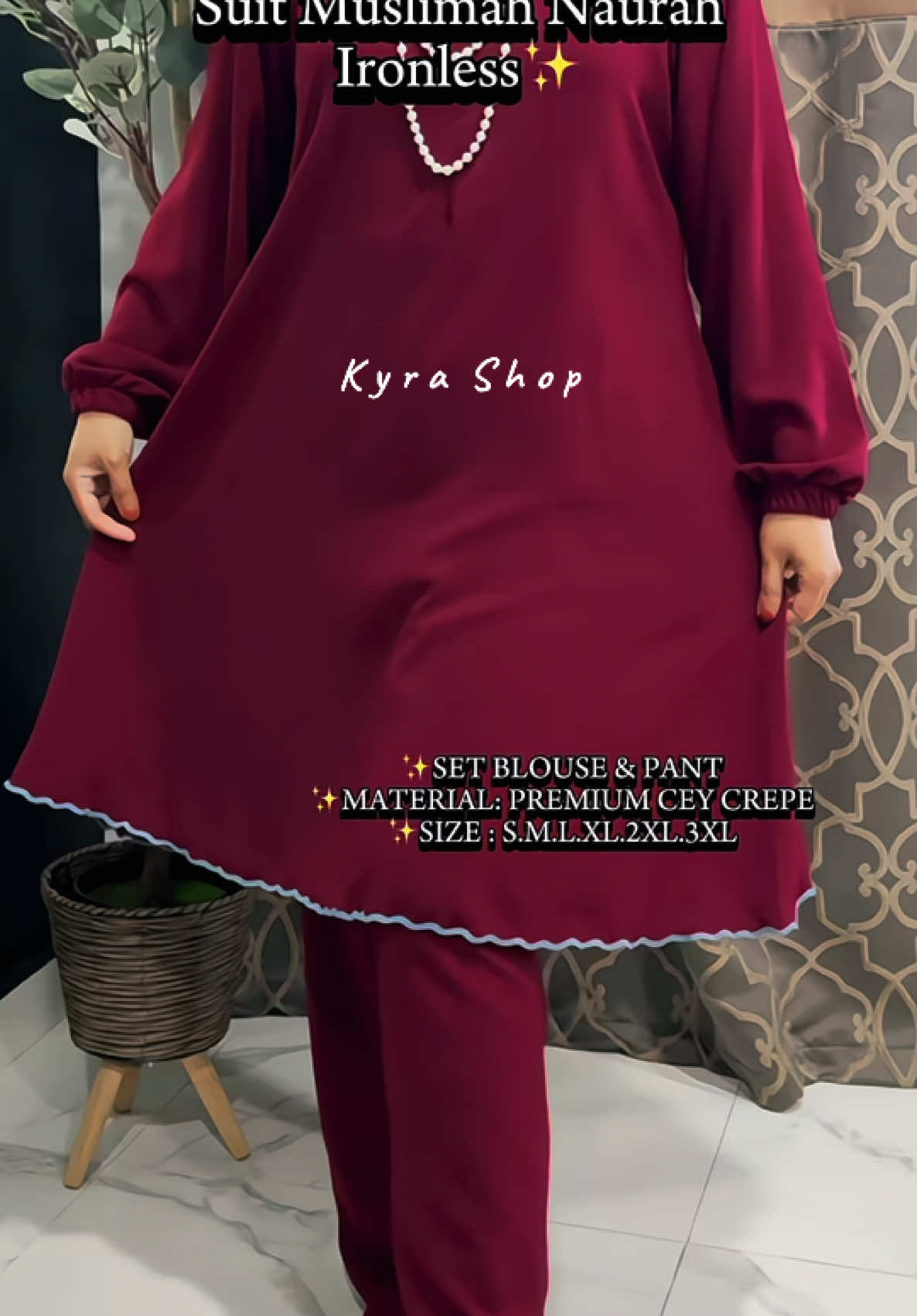 Suit muslimah naurah ironless #setmuslimahironless #setmuslimah #setbajuseluar #setbajulabuh #setmuslimah #suitmuslimah #setbajuseluarironless #TikTokShop1212YearEndSale #TikTokShop #racunoftheday