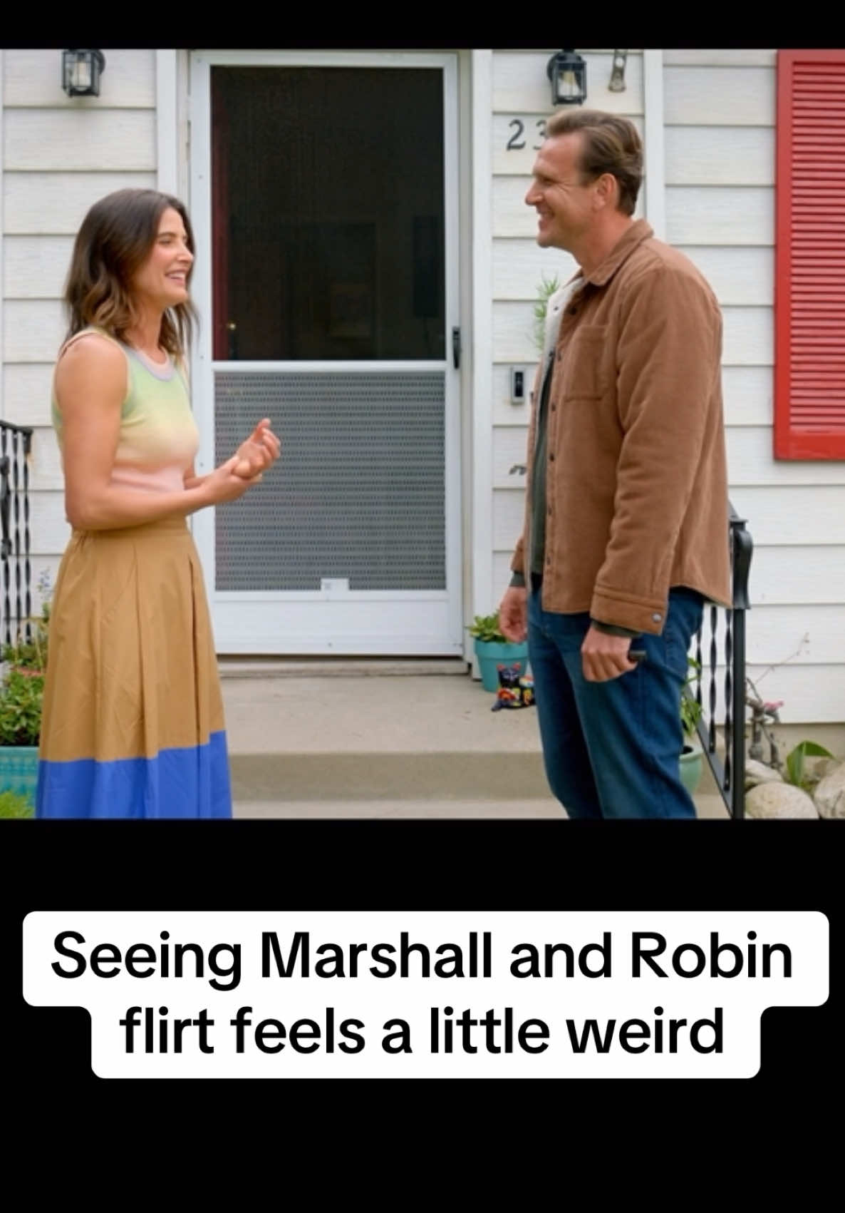 Seeing Marshall and Robin flirt seems weird from the series “Shrinking” on AppleTV Season 2 Episode 10 #apple #appletv #shrinking #jasonsegel #cobiesmulders #marshalleriksen #robinscherbatsky #howimetyourmother #himym #himymtiktok #Love #flirting 