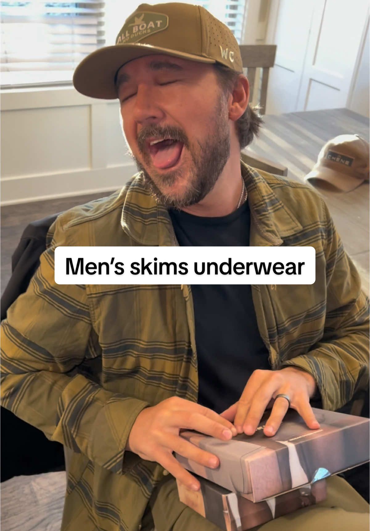 Why he gotta bring the blind into this? 🙈😂 #dadsoftiktok #husbandandwife #lawntok #skims #underwear @SKIMS 