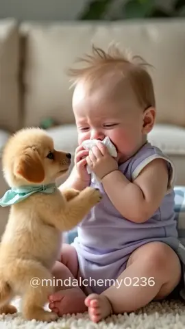 Cute baby cry #cutebaby #cutekitten #cutepuppy#cutepuppyktok #petlover #babycrying #sweetmoments #ai 