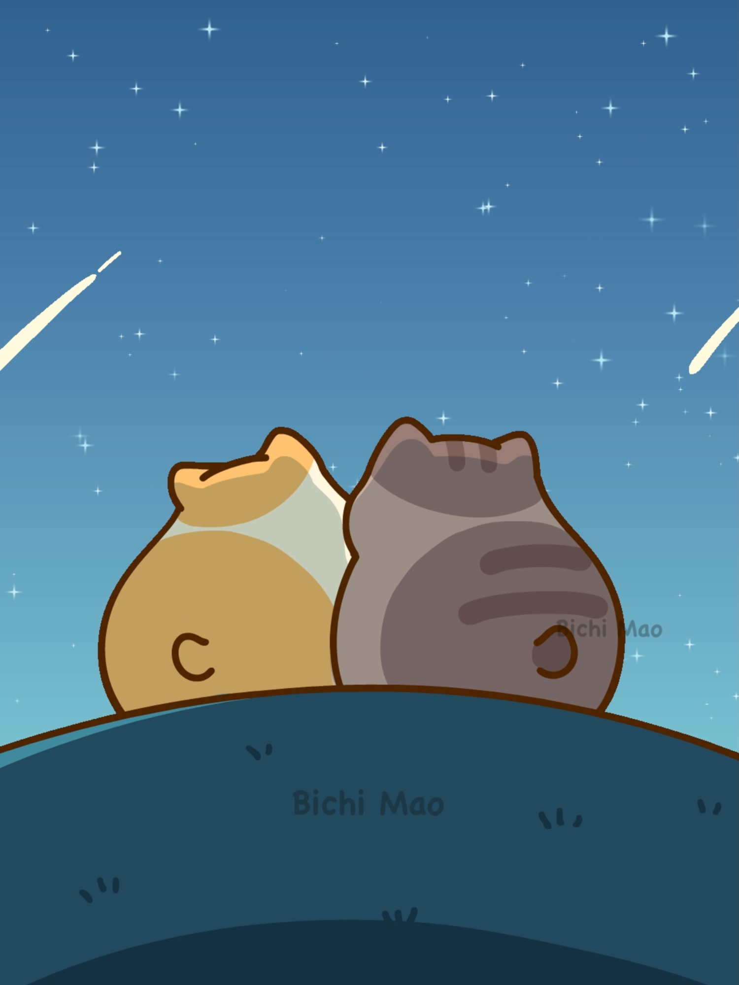 Let's make a wish!🌟 #cuteanimation #hottrend #couplememe #catsoftiktok #couplememes #bichimao