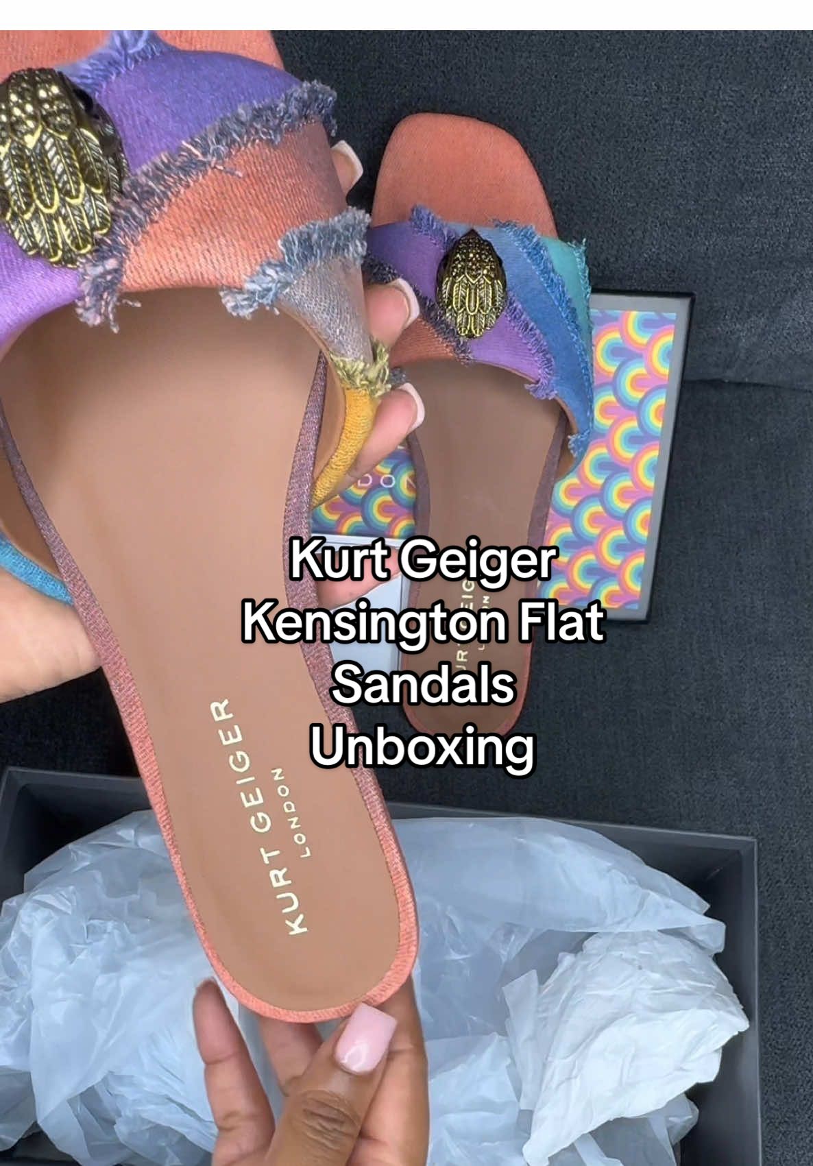 Kurt Geigher Kensington Flat Sandals Unboxing🛍️ #kurtgeiger #unboxing #kurtgeigerlondon 