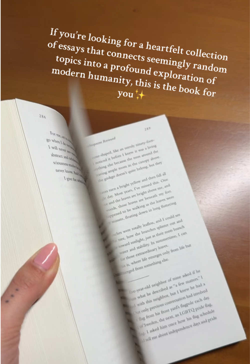 I give The Anthropocene Reviewed five stars (IYGIYGI)  This book is for you: part 3✨  @John Green #BookTok #booktokfyp #booktoker #bookrecommendations #creatorsearchinsights #favoritebooks #readingrecs #booklover #bookrecs #johngreen #johngreenbooks #theanthropocenereviewed #essays 