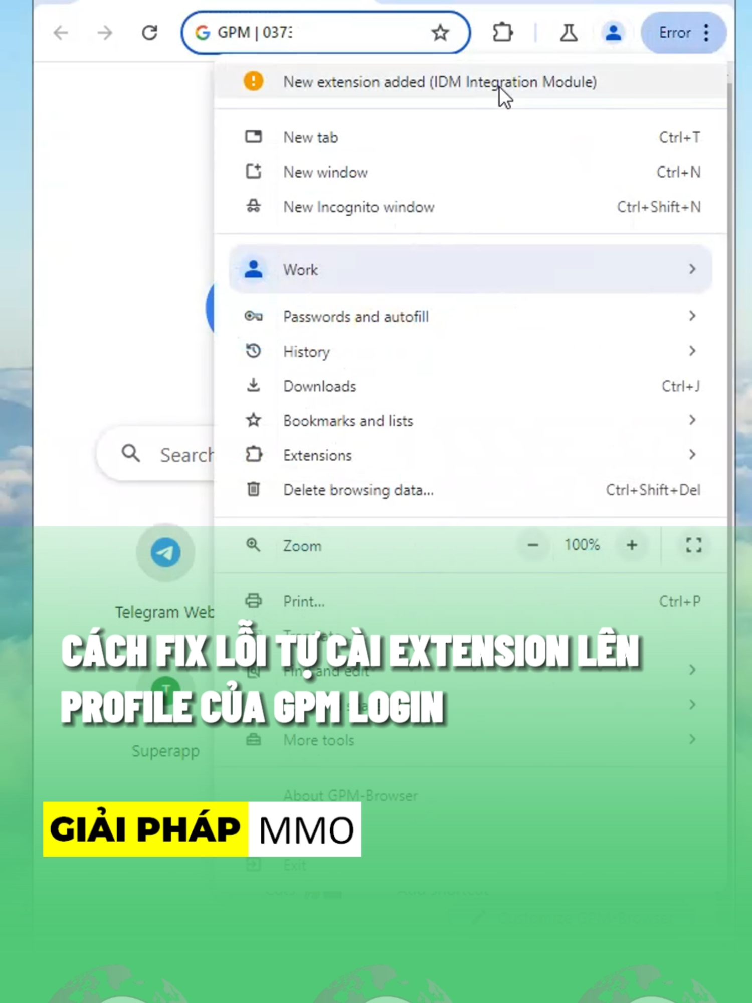 Cách fix lỗi tự cài extension IDM, Google Drive,... lên profile GPM Login #gpm #gpmlogin #airdrop